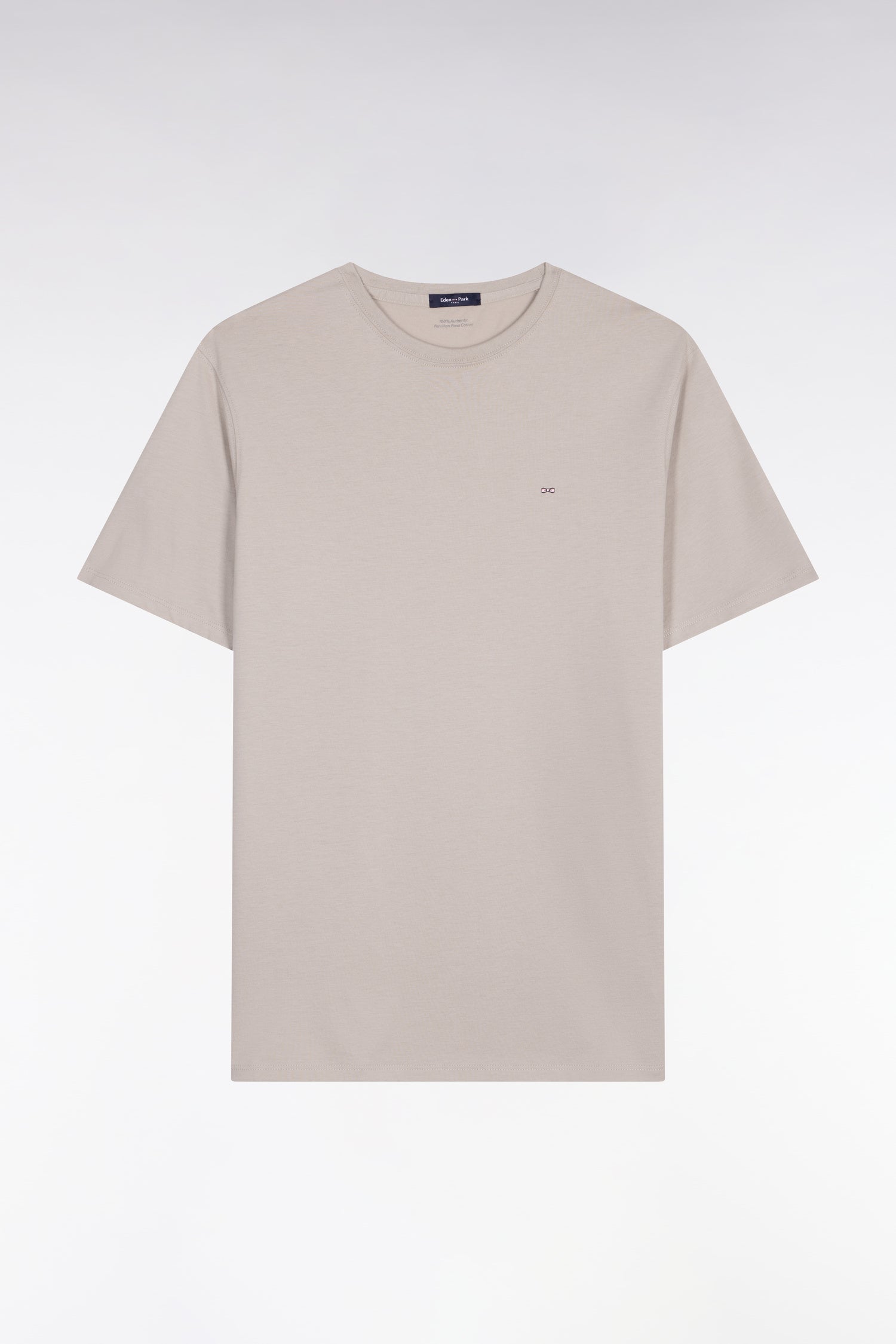 T-shirt à manches courtes en coton Pima gris clair coupe regular