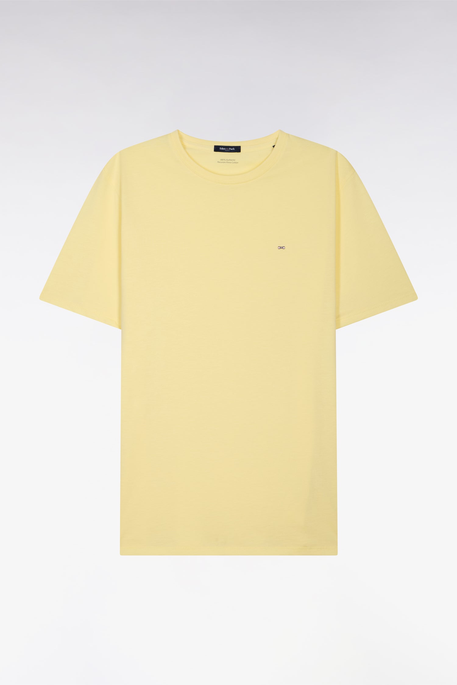 T-shirt à manches courtes en coton Pima jaune clair coupe regular