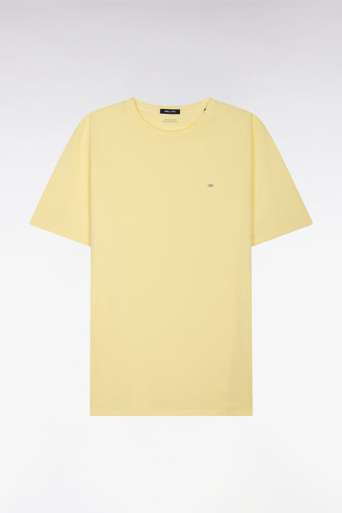 T-shirt à manches courtes en coton Pima jaune clair coupe regular - Image 2