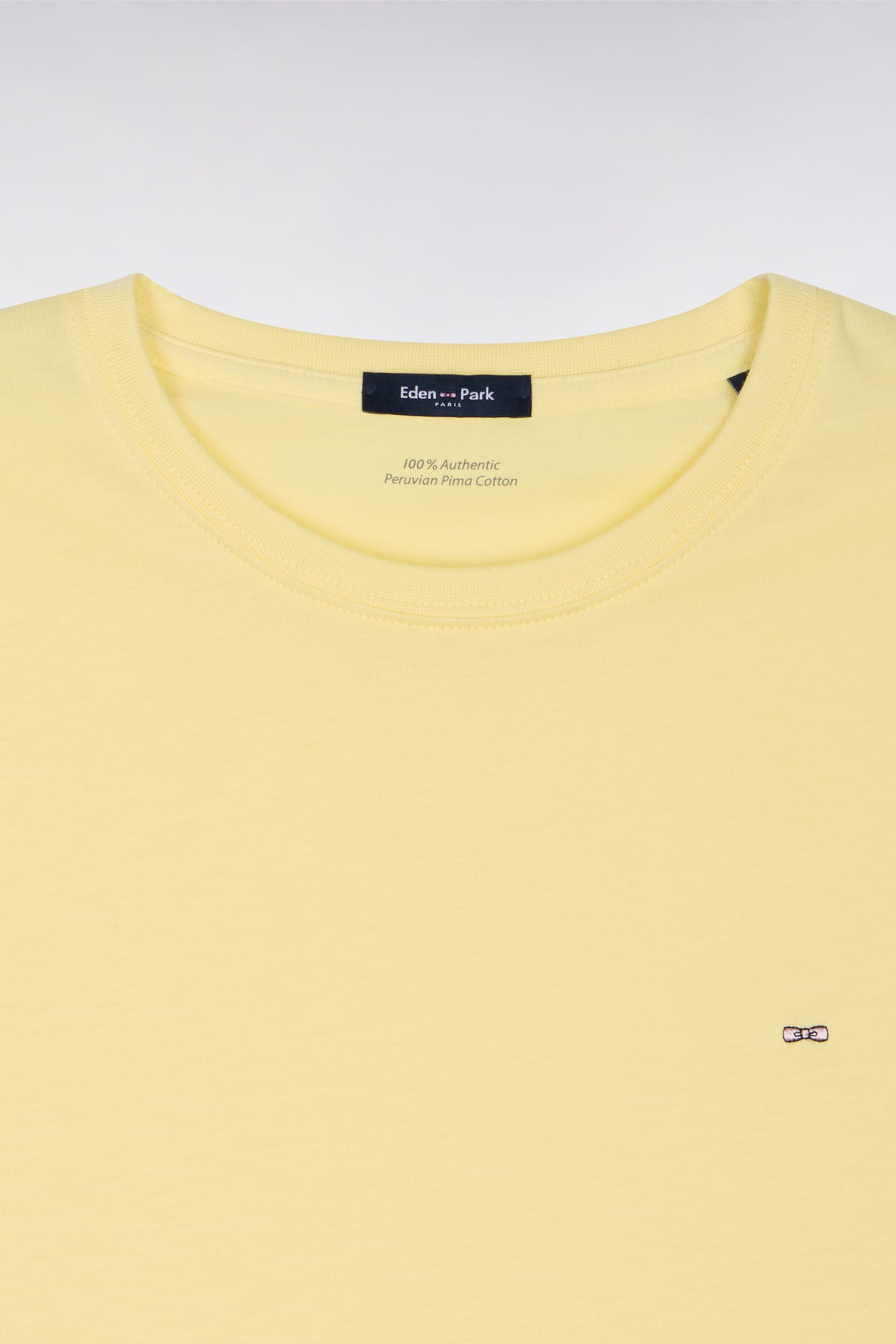 T-shirt à manches courtes en coton Pima jaune clair coupe regular
