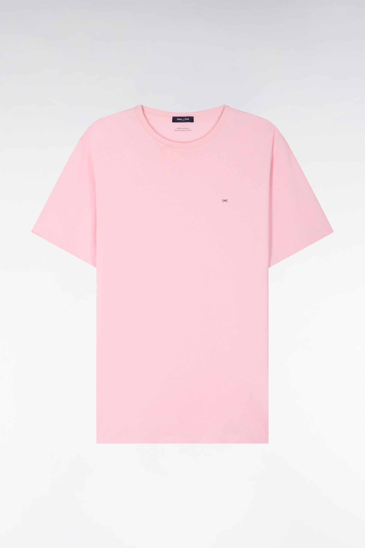 T-shirt à manches courtes en coton Pima rose coupe regular