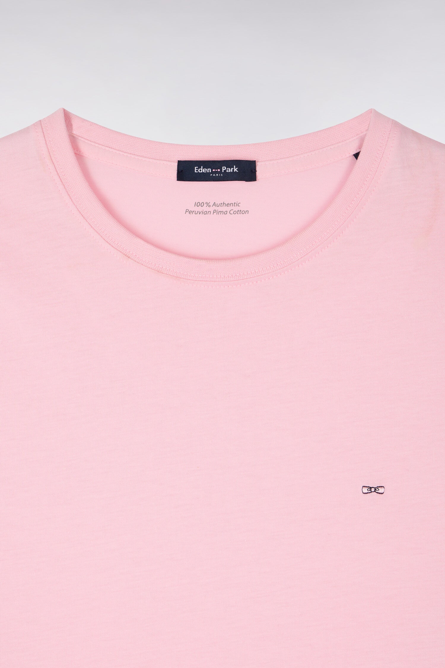 T-shirt à manches courtes en coton Pima rose coupe regular