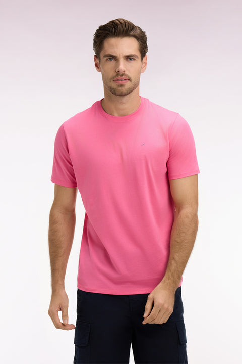 T-shirt à manches courtes en coton Pima fuchsia coupe regular - Image 3