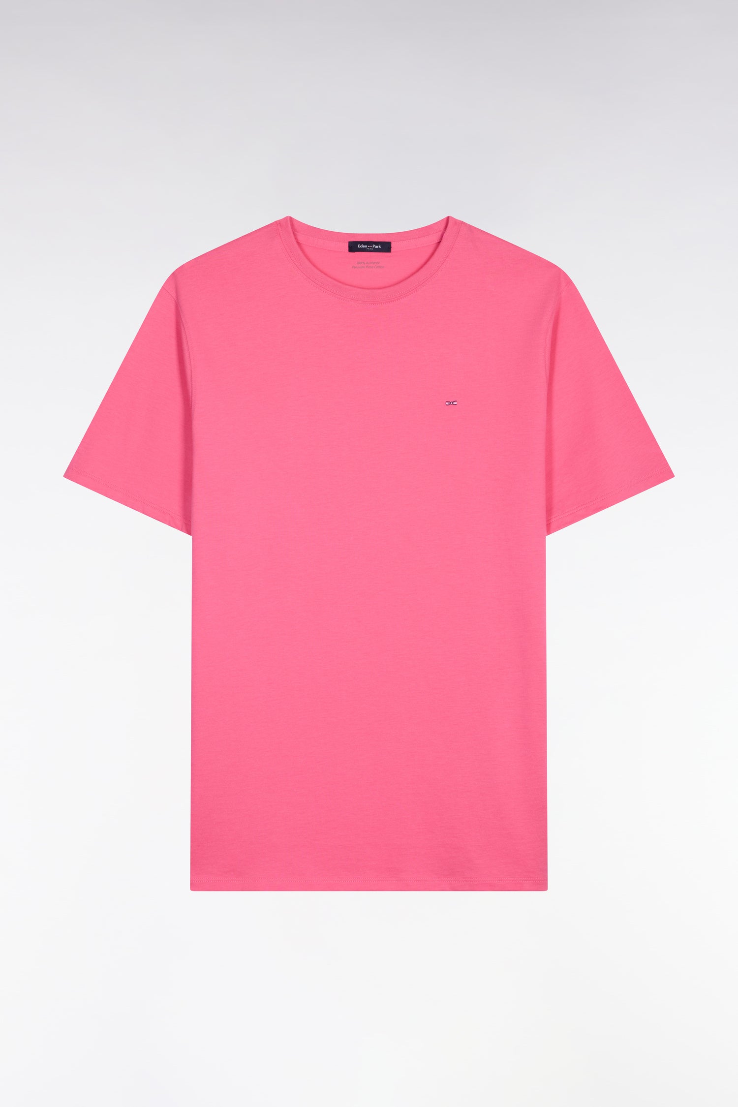 T-shirt à manches courtes en coton Pima fuchsia coupe regular