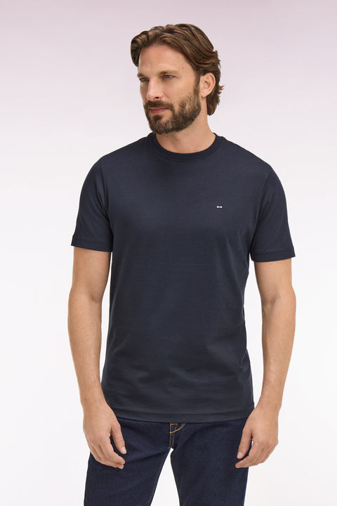 T-shirt à manches courtes en coton Pima marine brodé coupe regular - Image 3