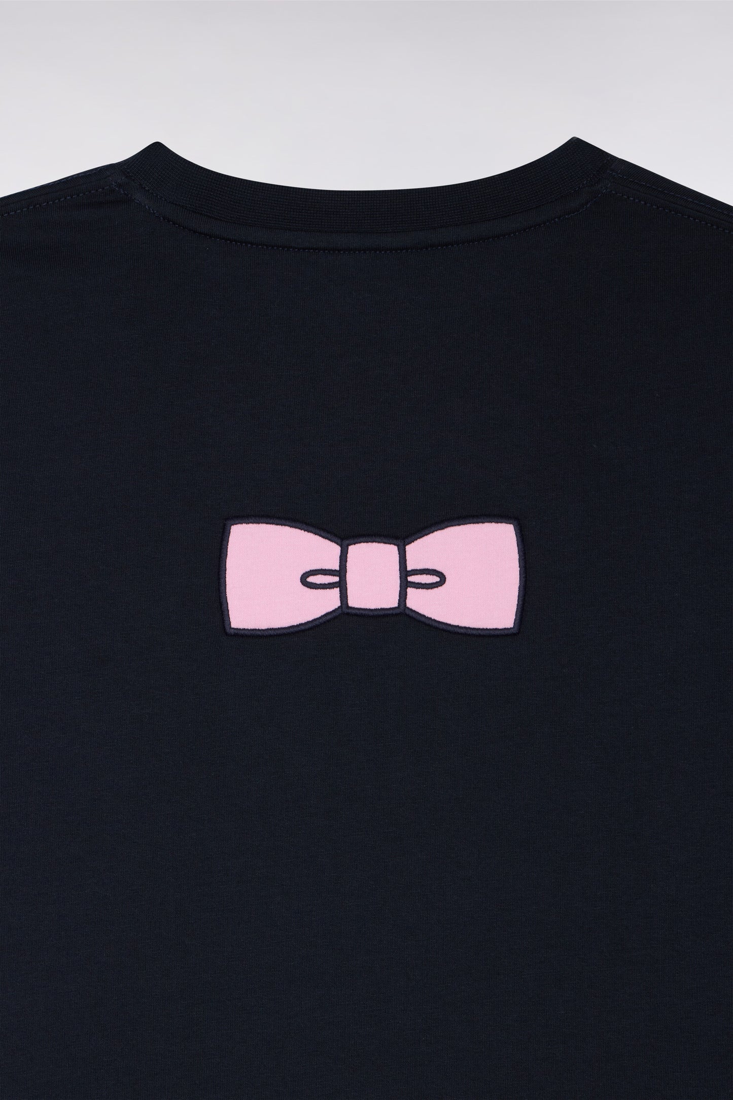 T-shirt à manches courtes en coton Pima marine brodé coupe regular