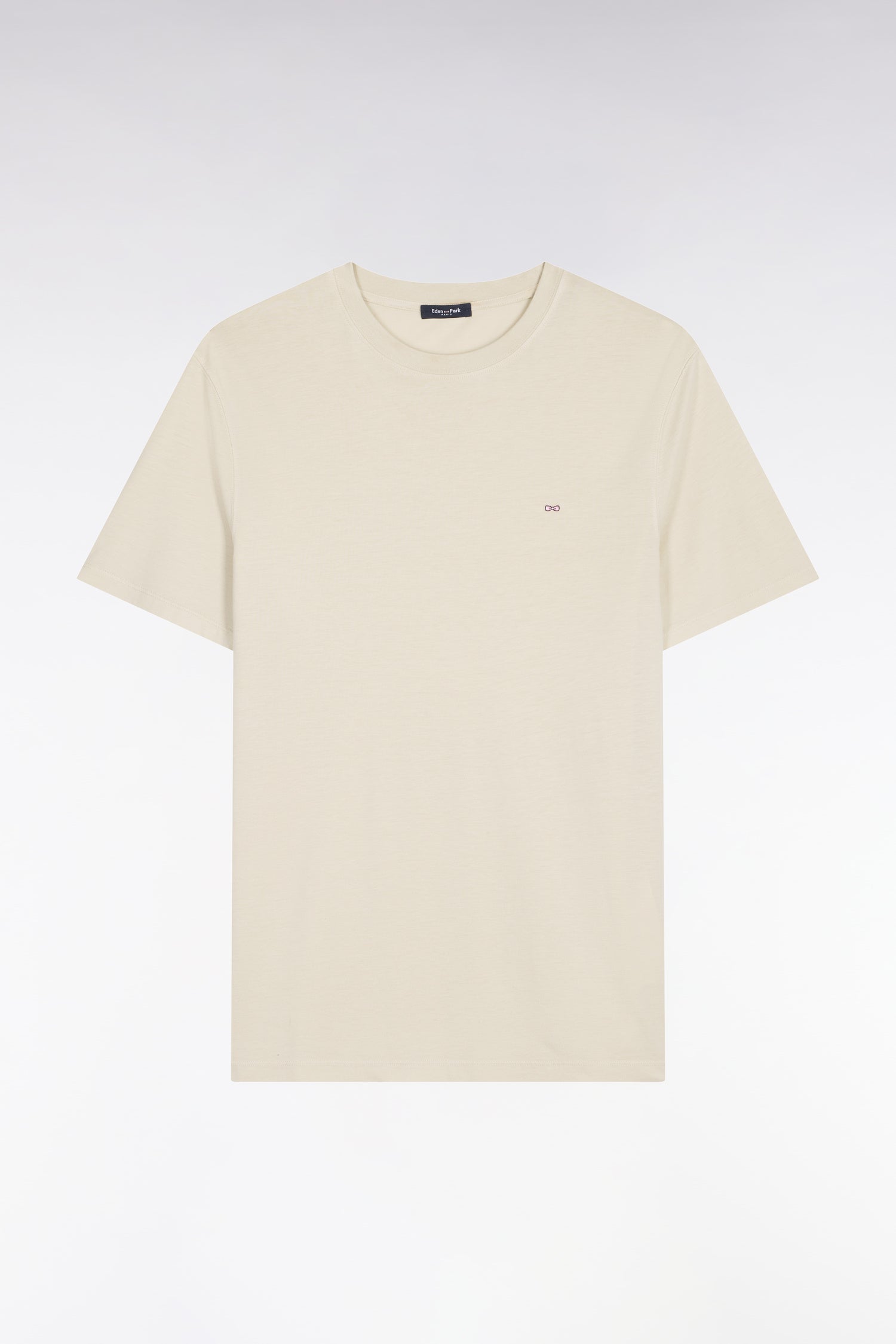 camiseta de manga corta en lyocell y algodón beige corte Regular