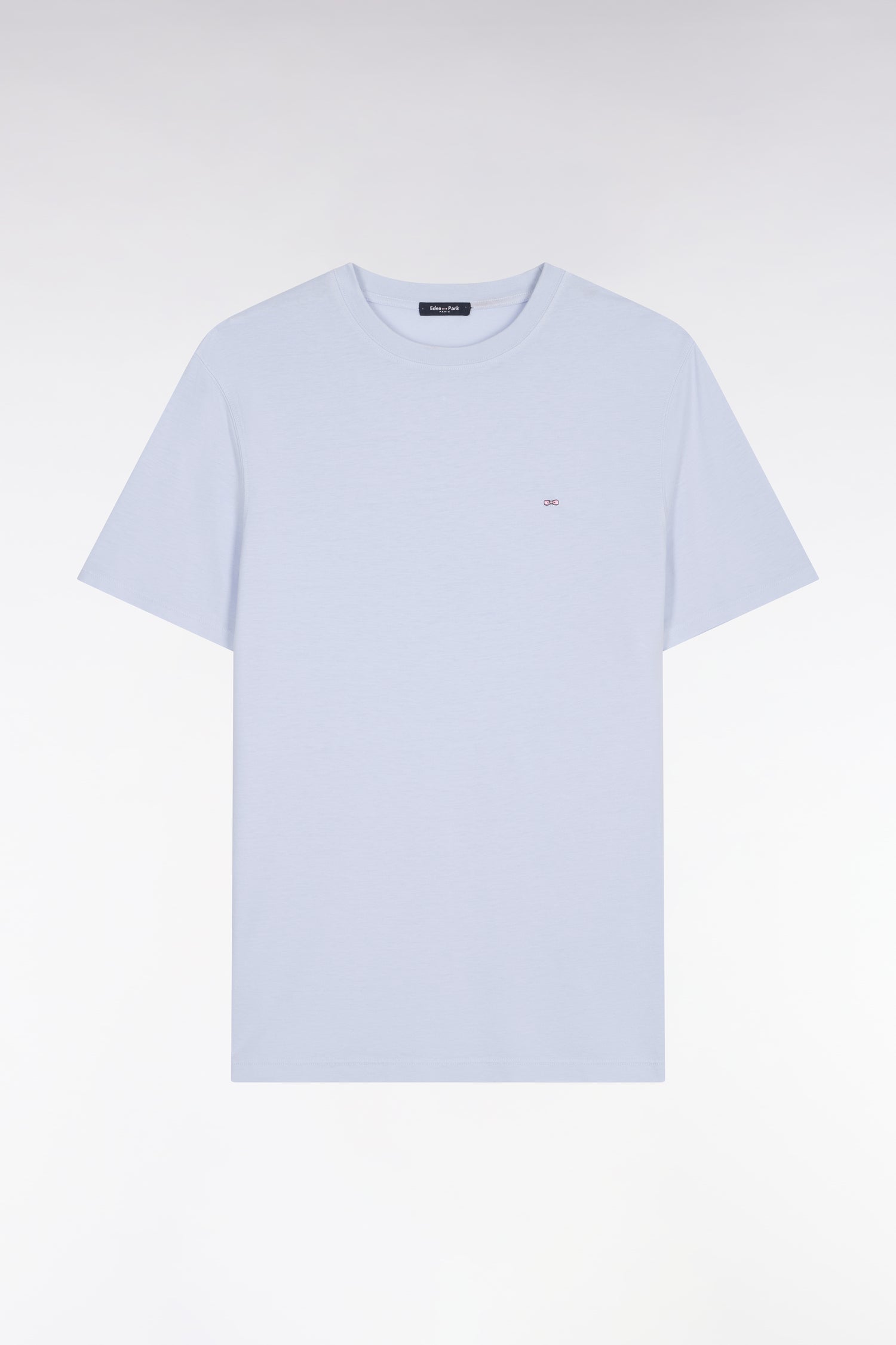 T-shirt à manches courtes en lyocell et coton bleu clair coupe regular