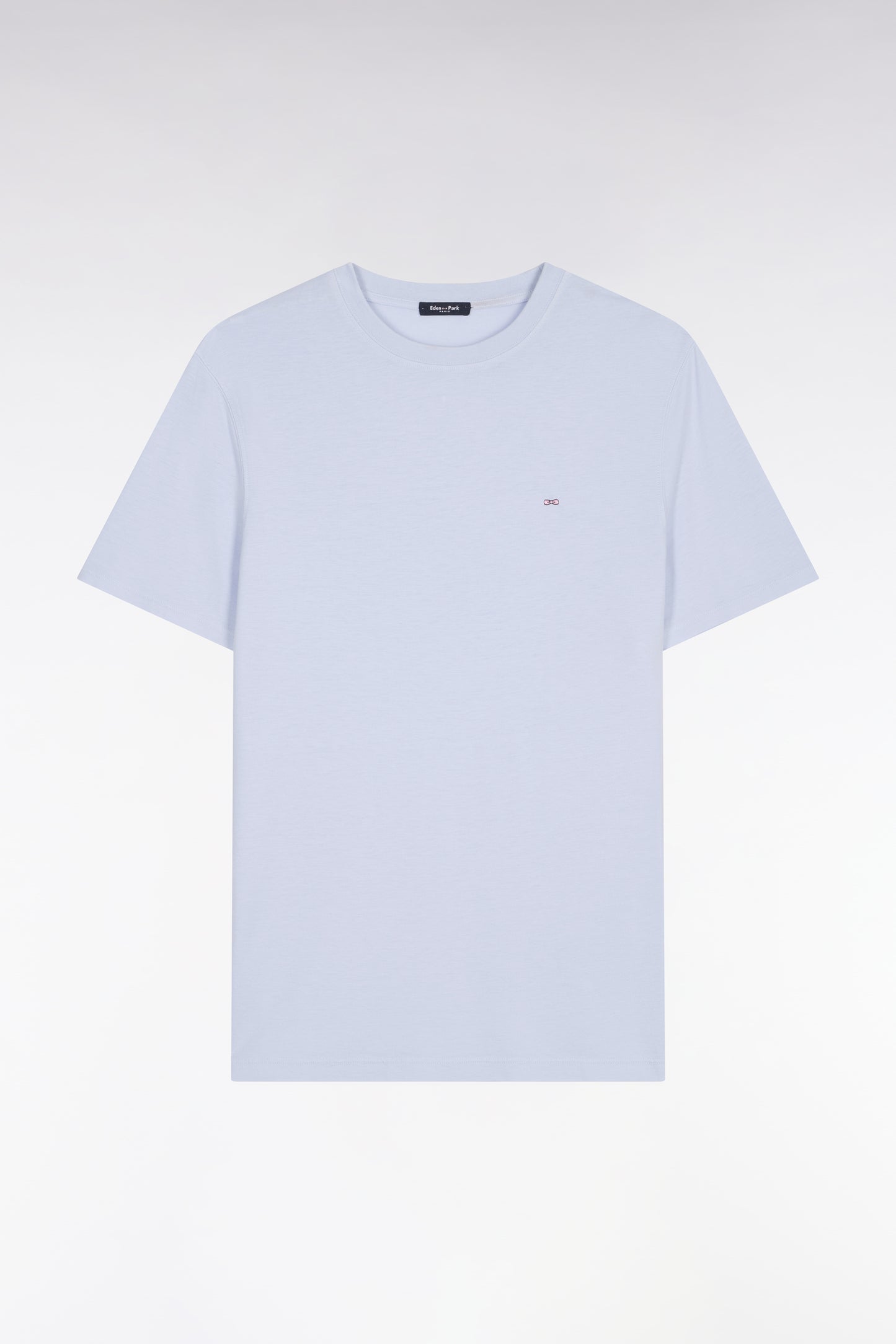Light gray short-sleeved lyocell and cotton T-shirt, regular fit
