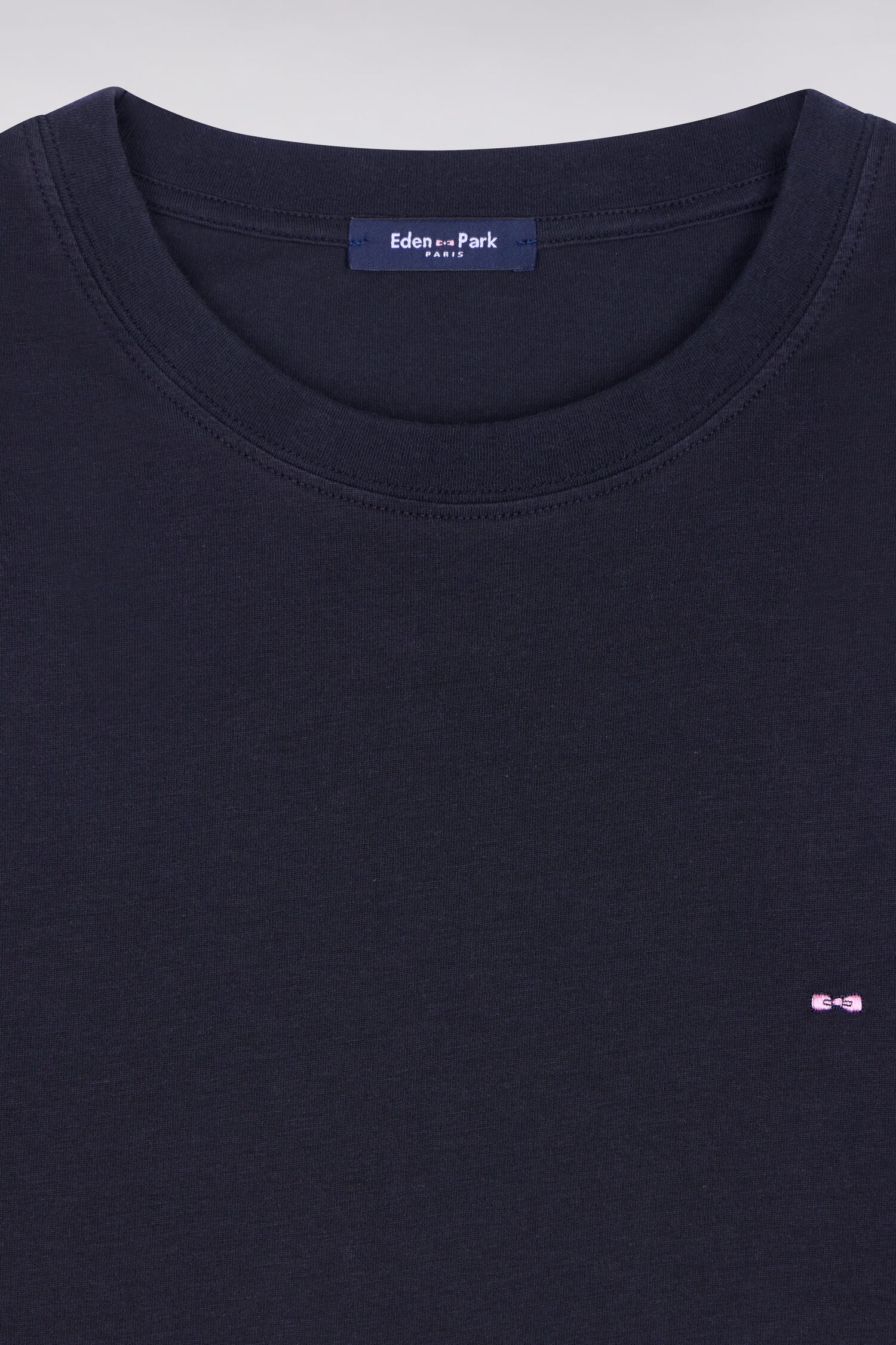 T-shirt à manches courtes en lyocell et coton noir coupe regular