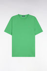 T-shirt à manches courtes en lyocell et coton vert gazon coupe regular