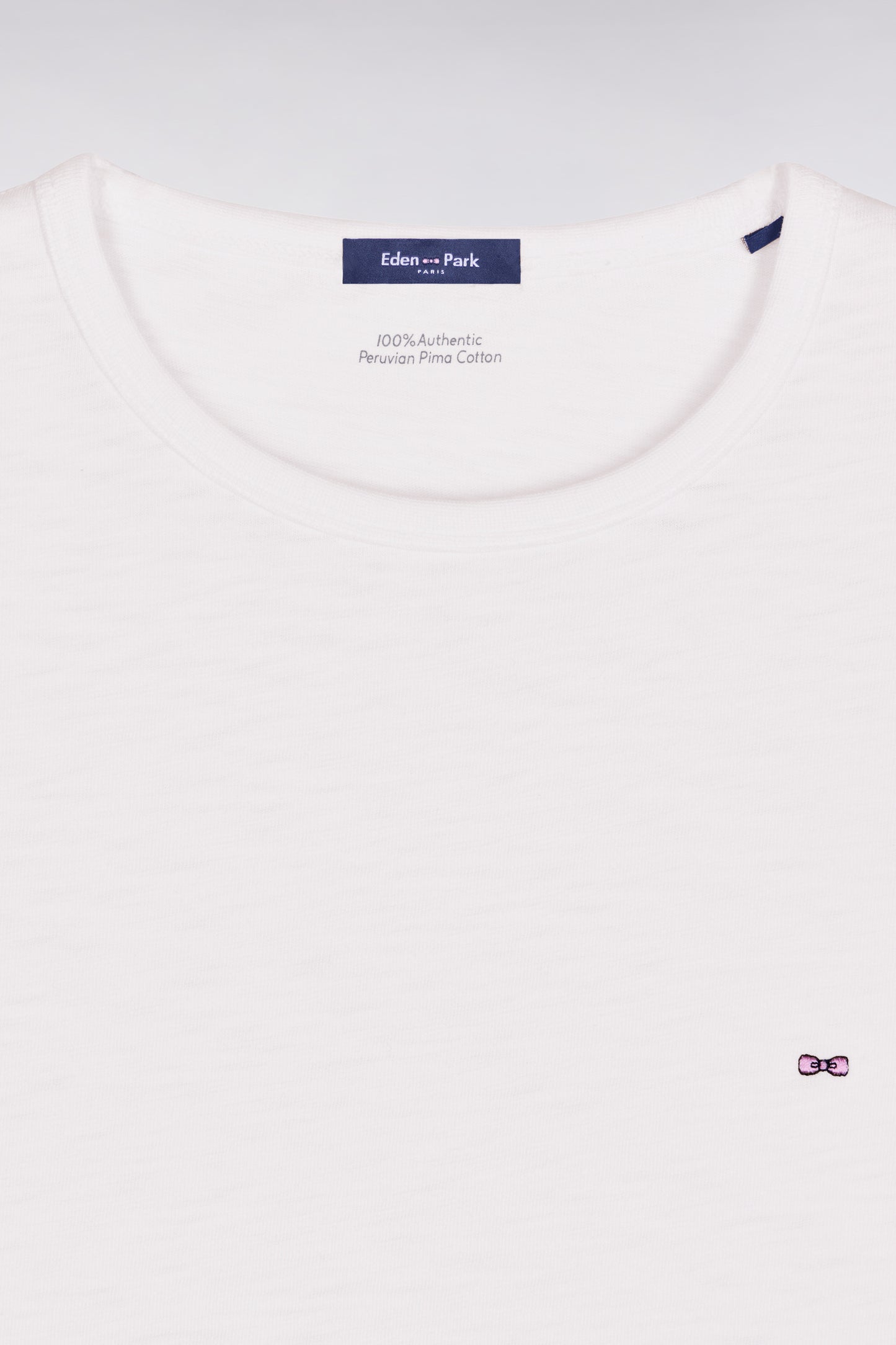 T-shirt à manches courtes en jersey de coton slub blanc coupe regular