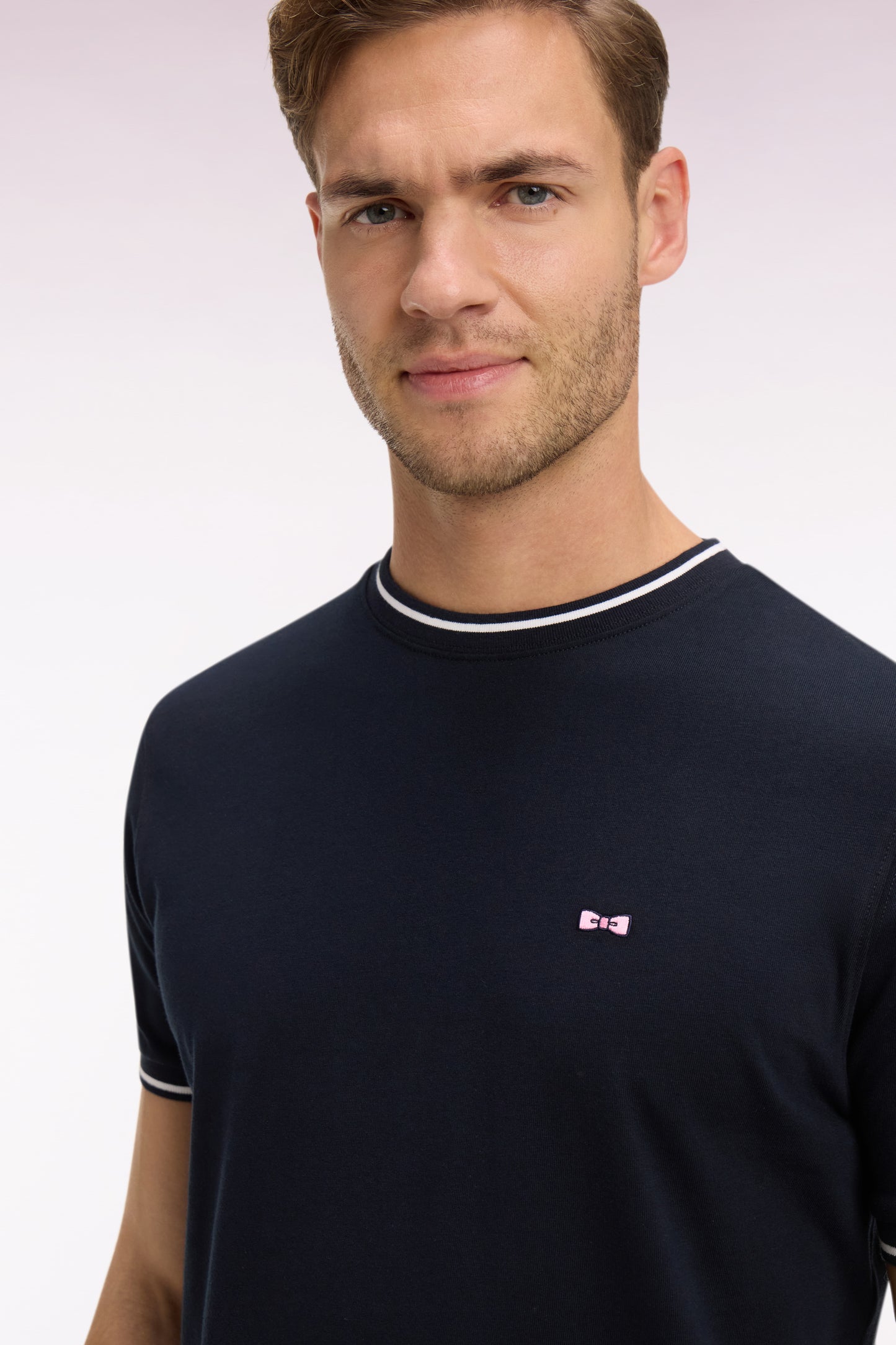 T-shirt à manches courtes en coton marine