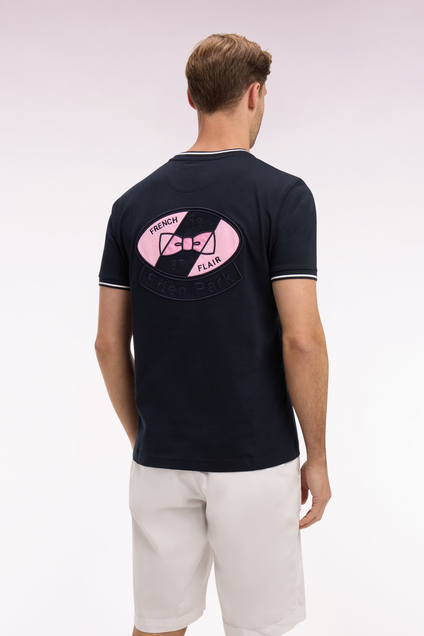 T-shirt à manches courtes en coton marine