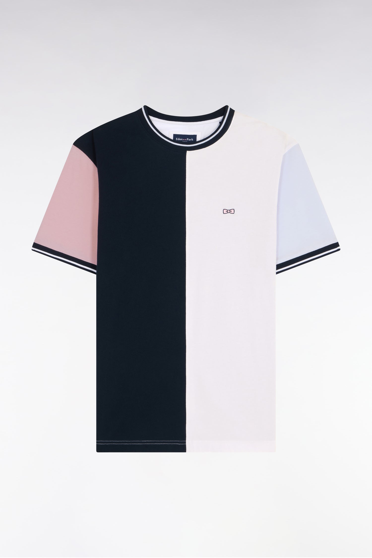 T-shirt à manches courtes en coton colorblock coupe regular