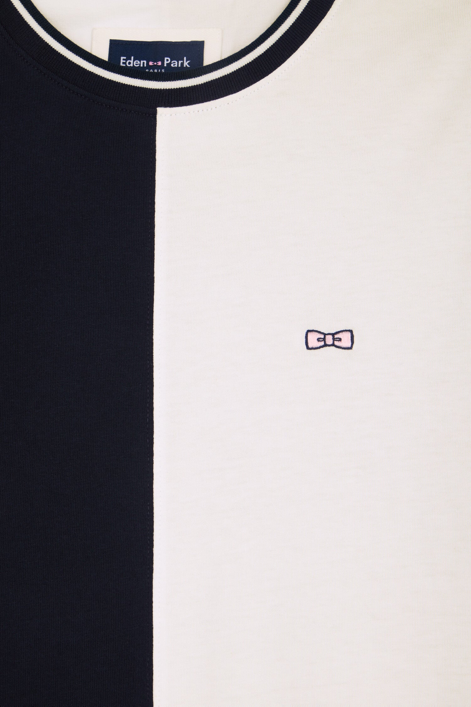 T-shirt à manches courtes en coton colorblock coupe regular