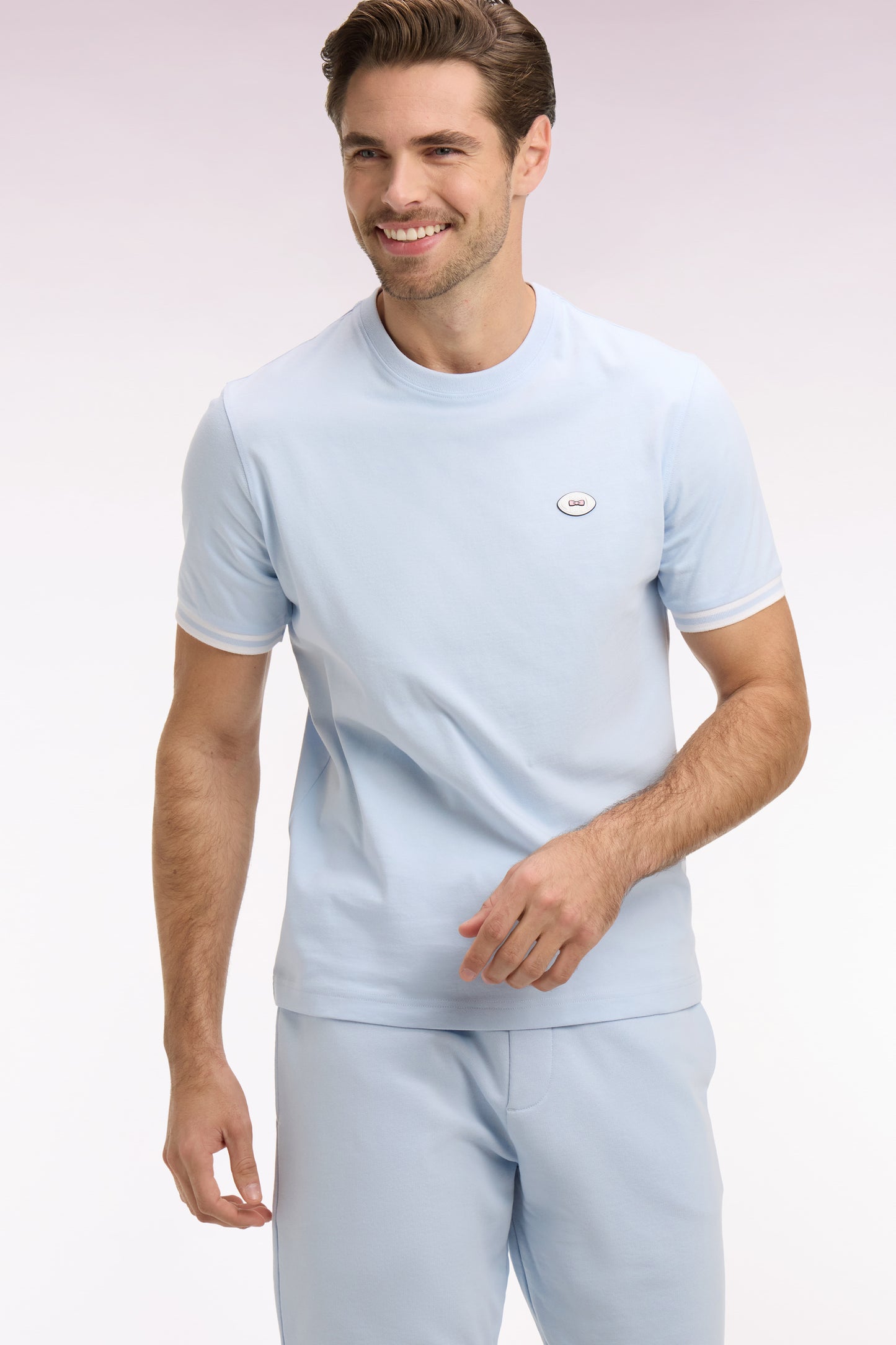 T-shirt à manches courtes en coton ciel coupe regular