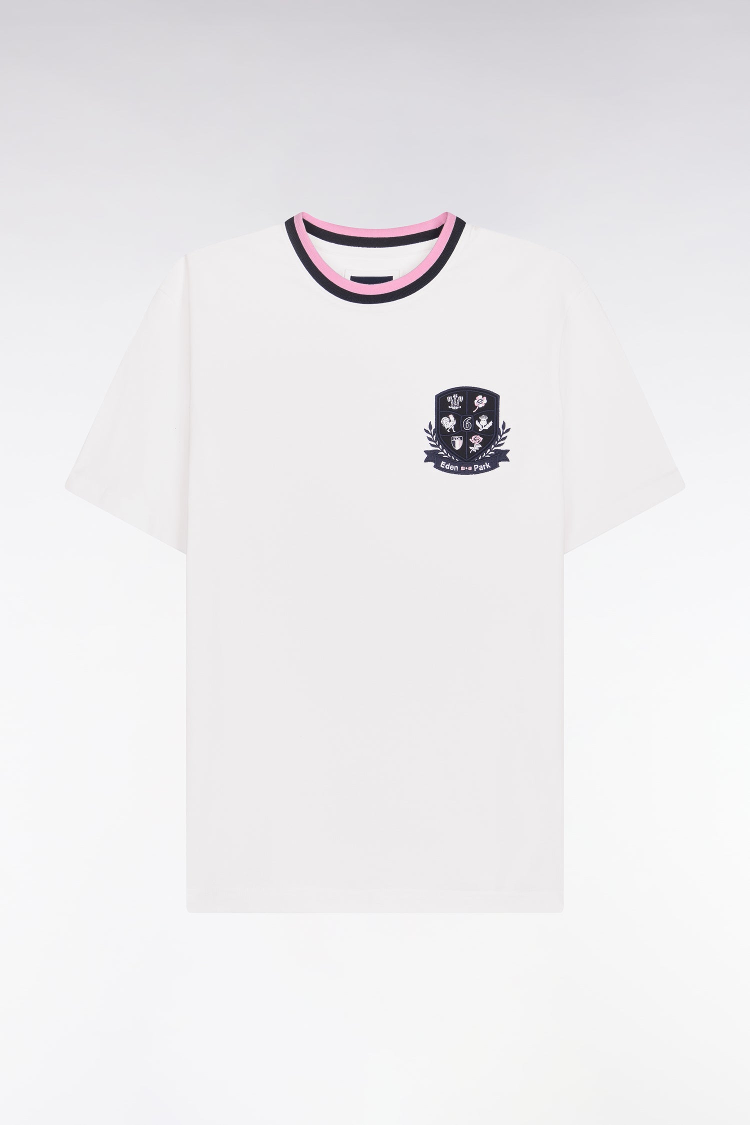 T-shirt à manches courtes en coton blanc écusson 6 Nations coupe regular