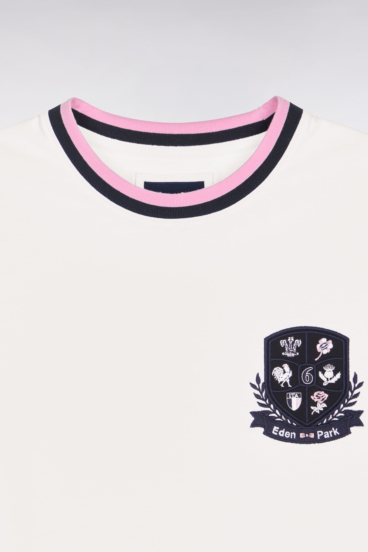T-shirt à manches courtes en coton blanc écusson 6 Nations coupe regular