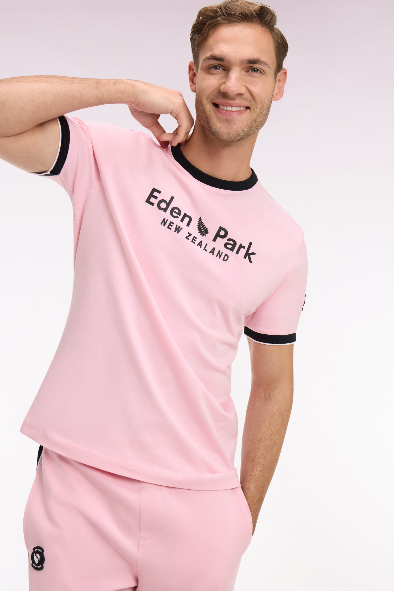 camiseta de manga corta New Zealand en algodón rosa corte Regular