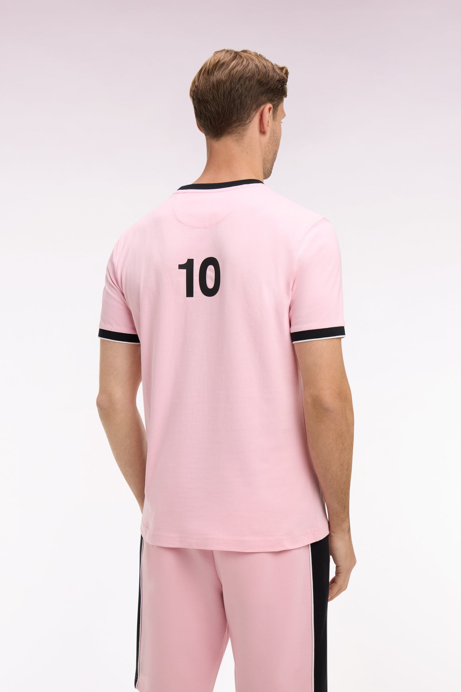 T-shirt à manches courtes New Zealand en coton rose coupe regular