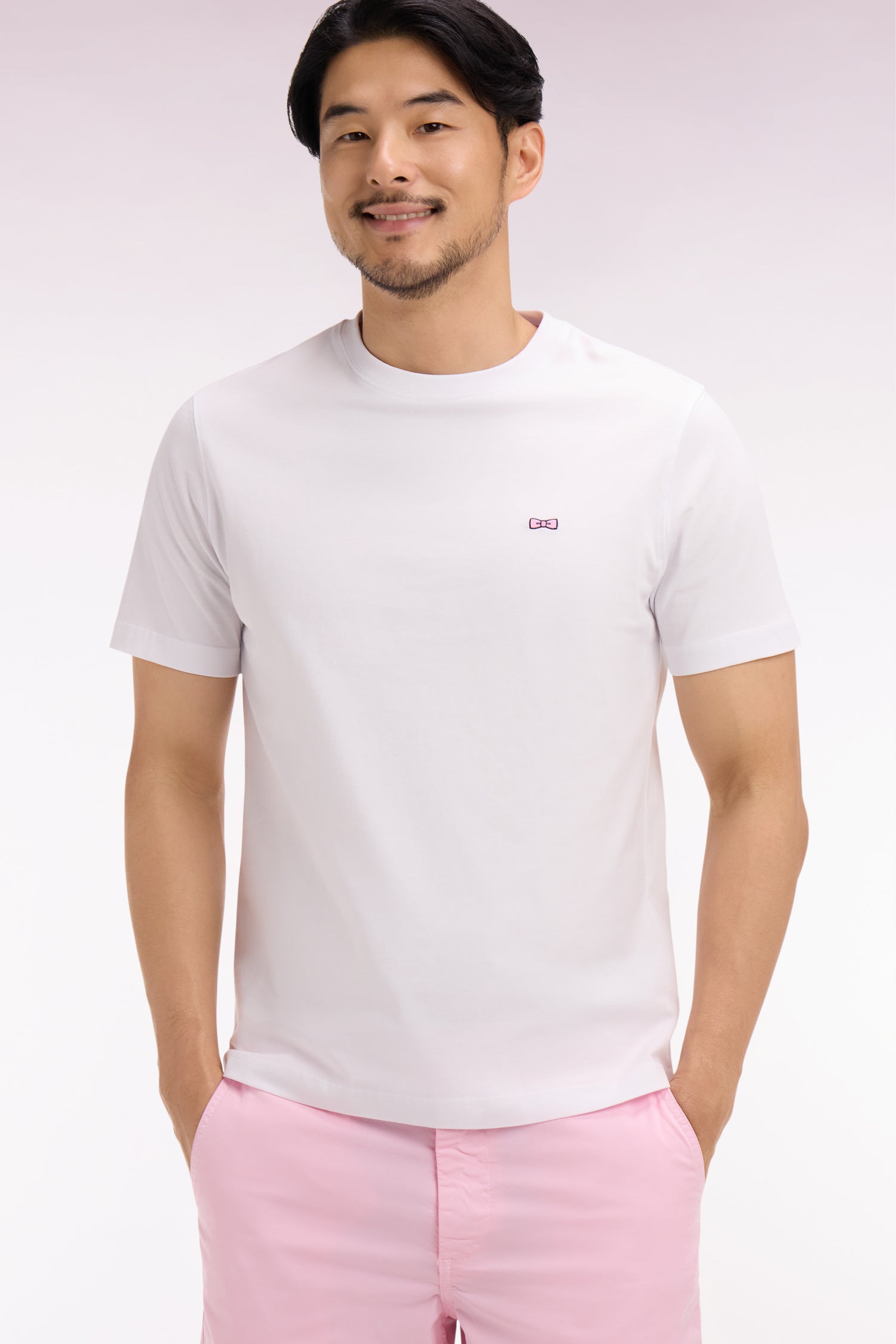 T-shirt à manches courtes blanc sérigraphié coupe regular