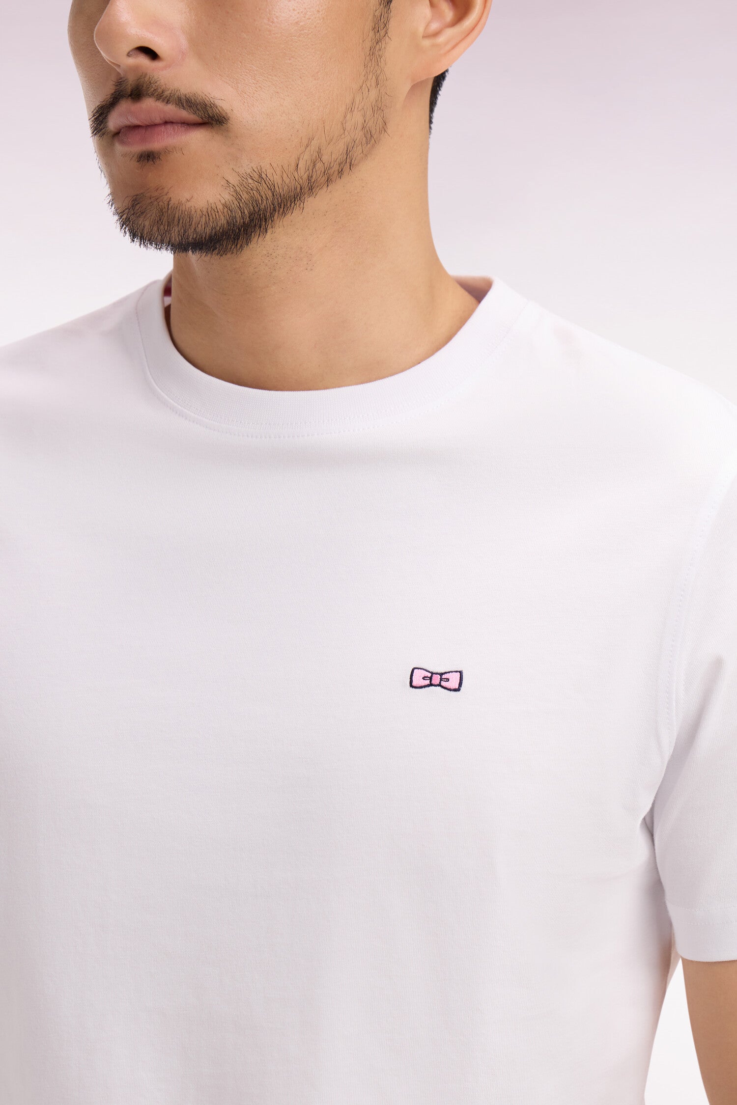 T-shirt à manches courtes blanc sérigraphié coupe regular