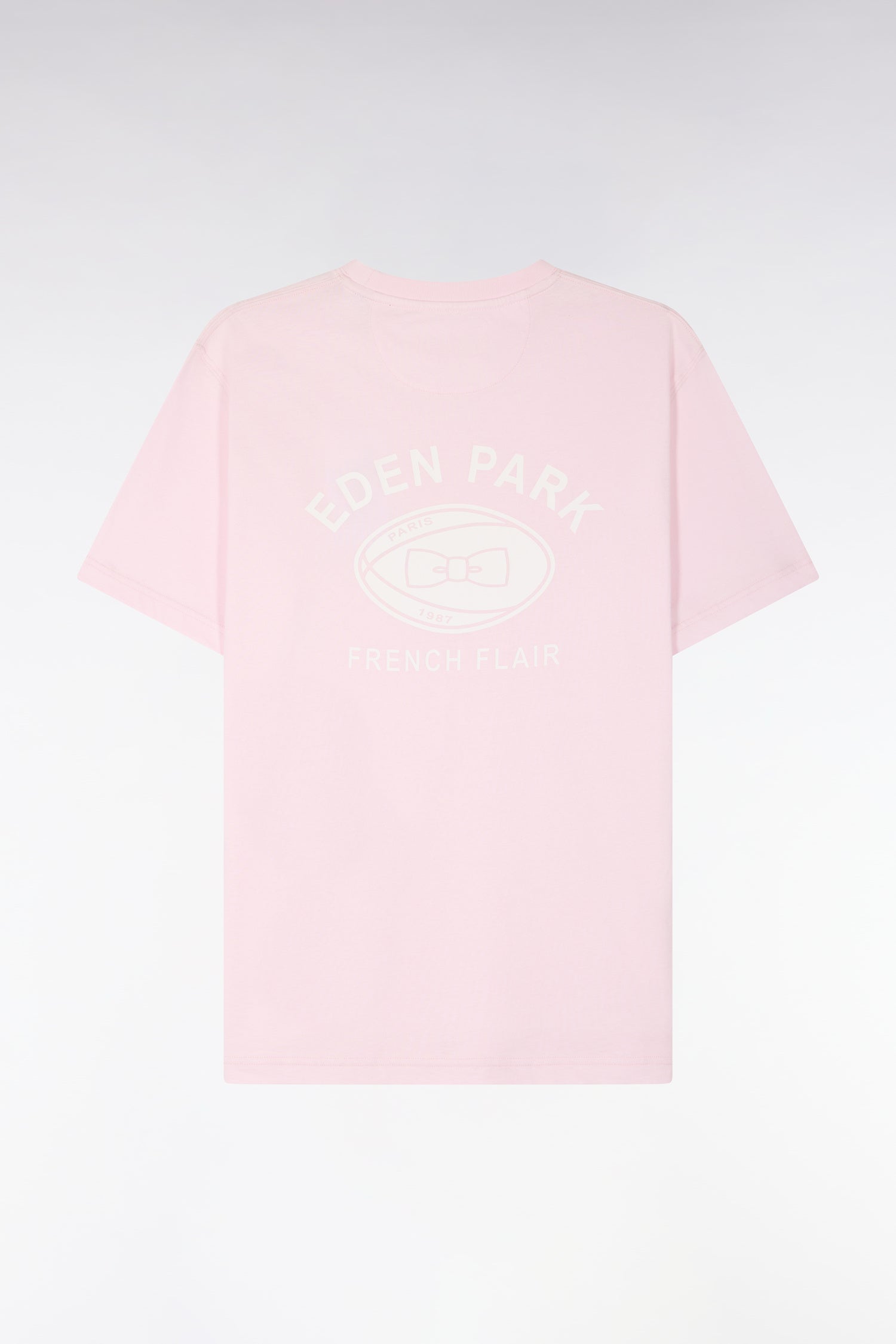 T-shirt à manches courtes sérigraphie dos rose coupe regular