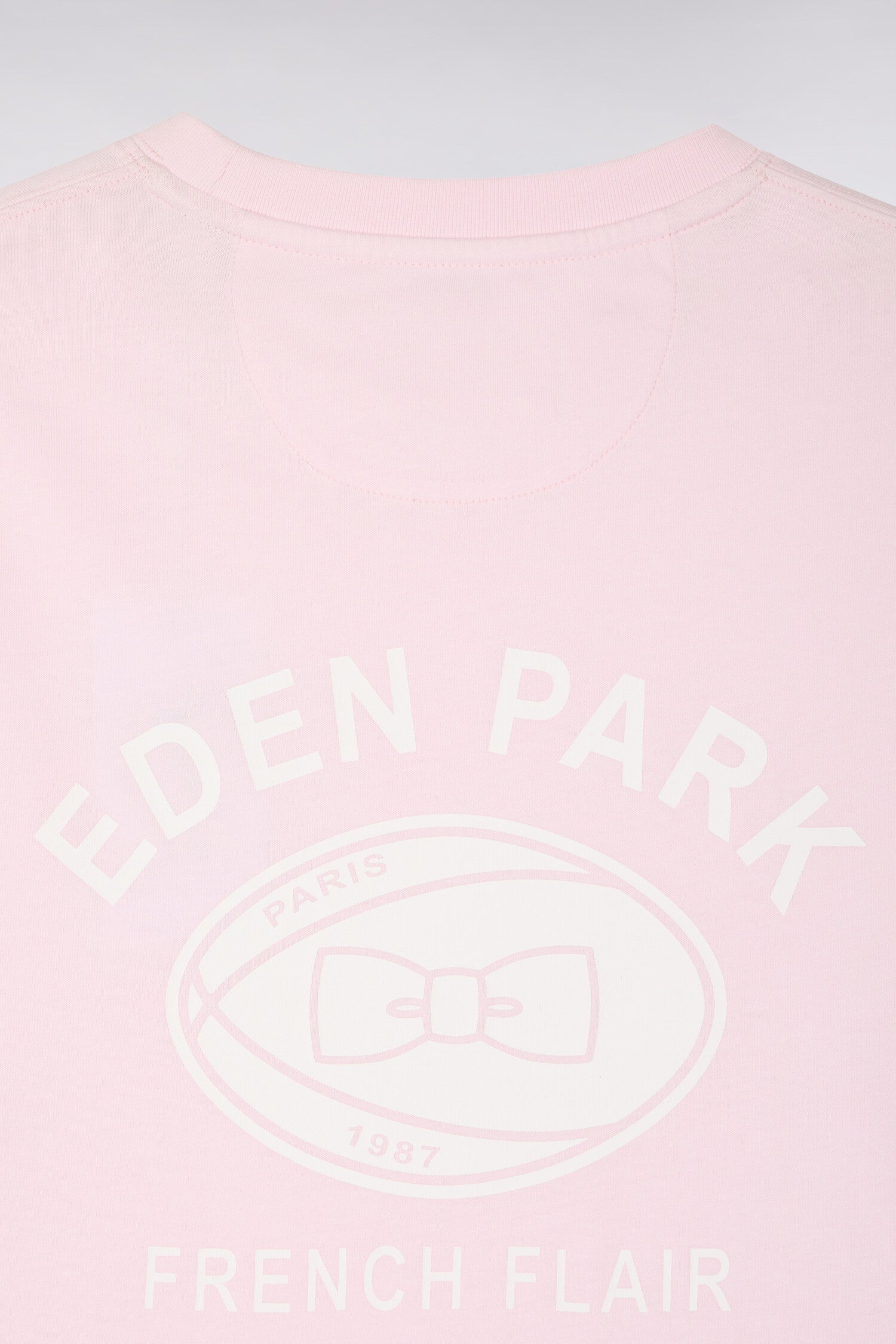 T-shirt à manches courtes sérigraphie dos rose coupe regular