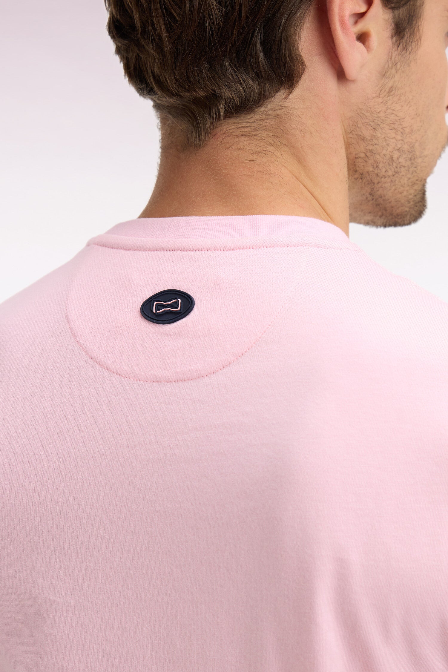 T-shirt à manches courtes sérigraphié rose coupe regular