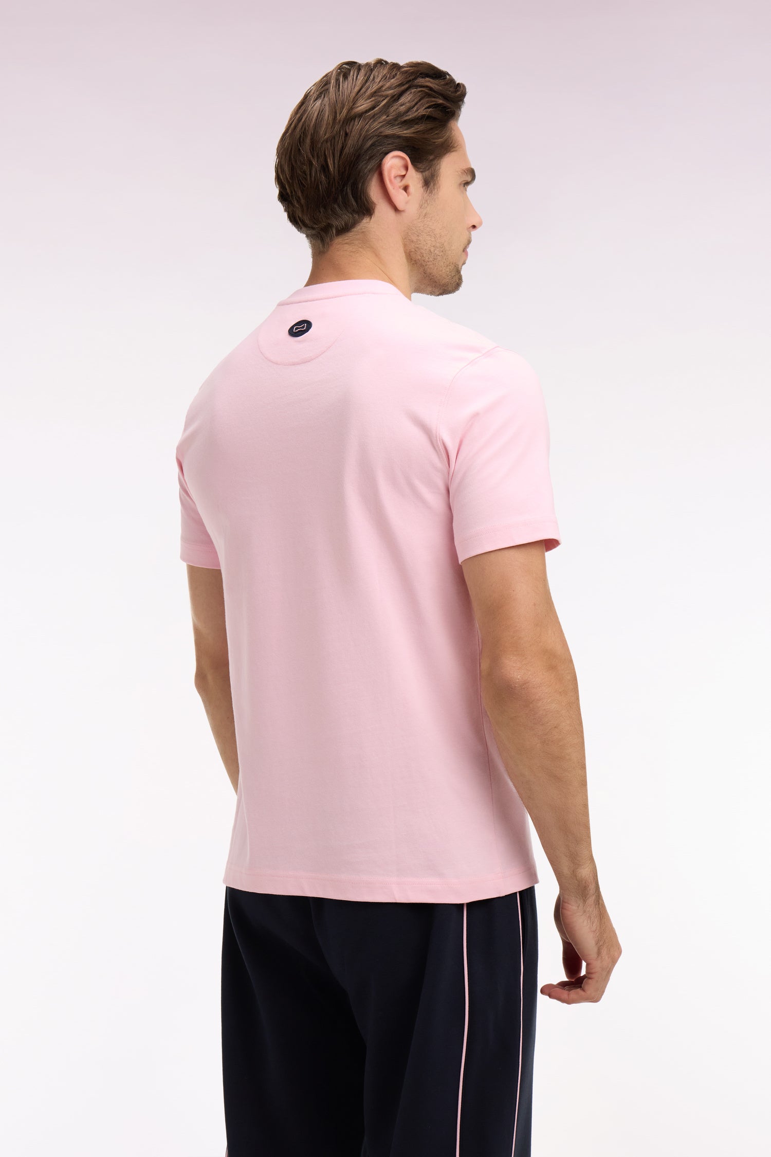 T-shirt à manches courtes sérigraphié rose coupe regular
