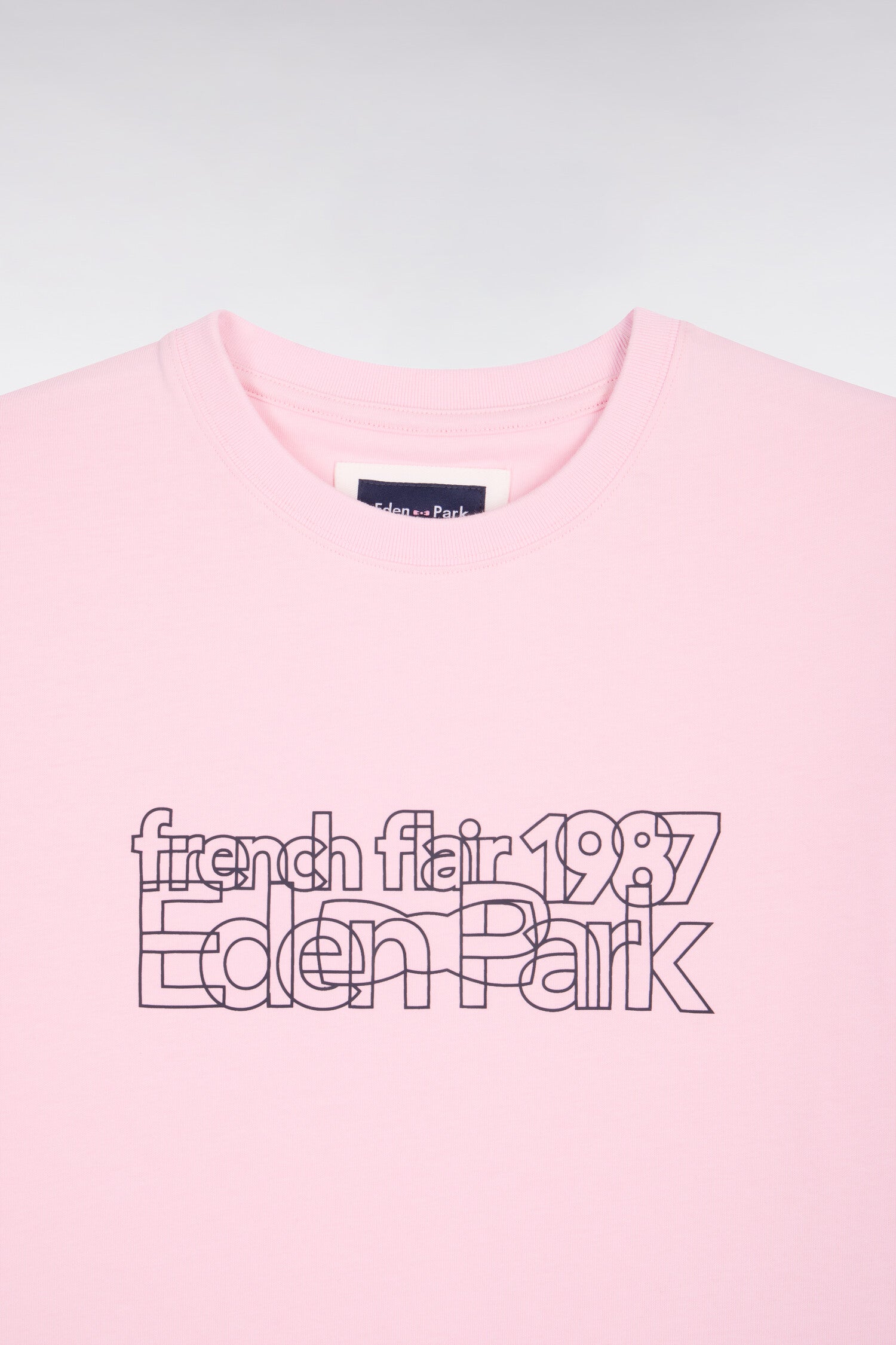 T-shirt à manches courtes sérigraphié rose coupe regular
