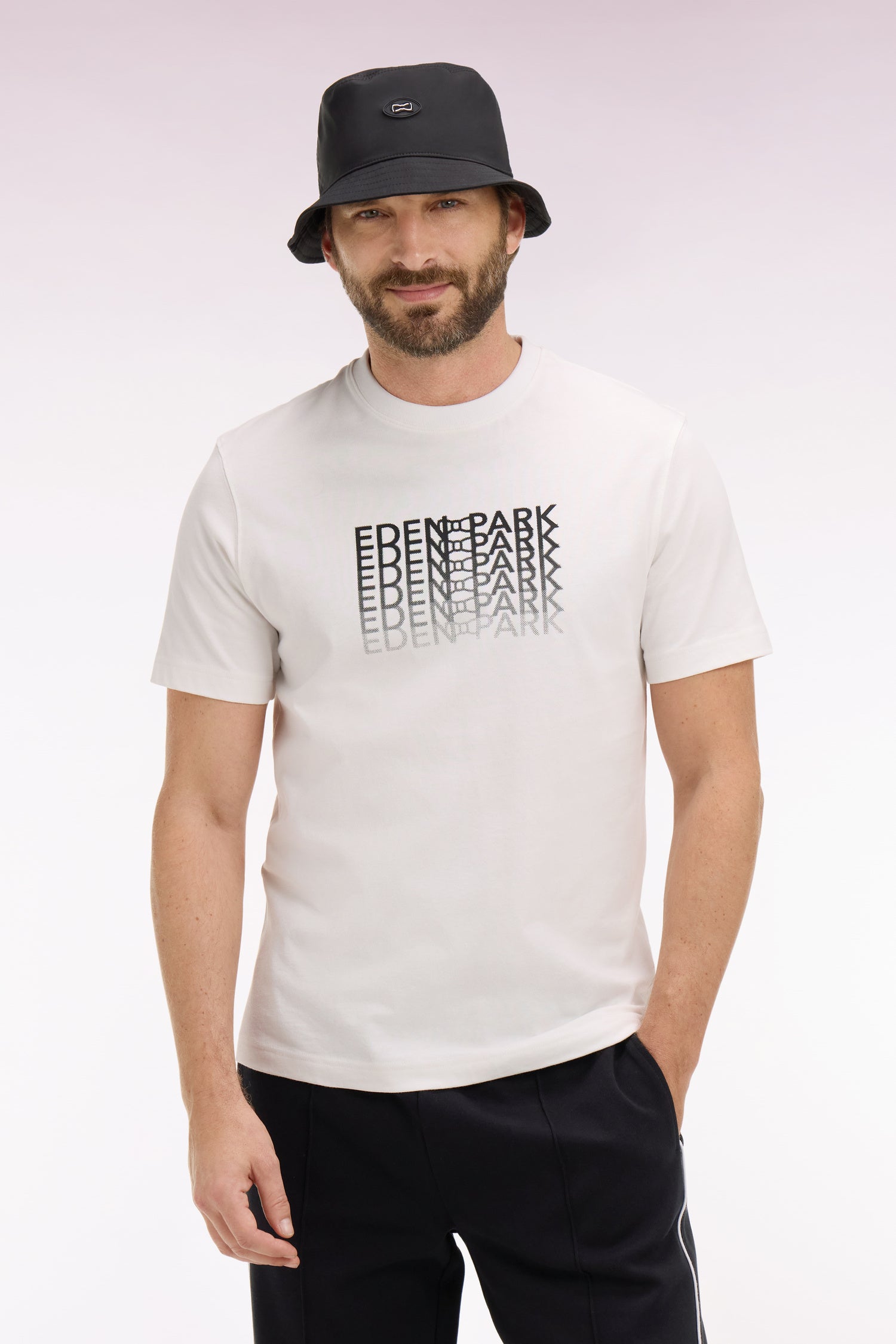 T-shirt à manches courtes sérigraphié noir coupe regular