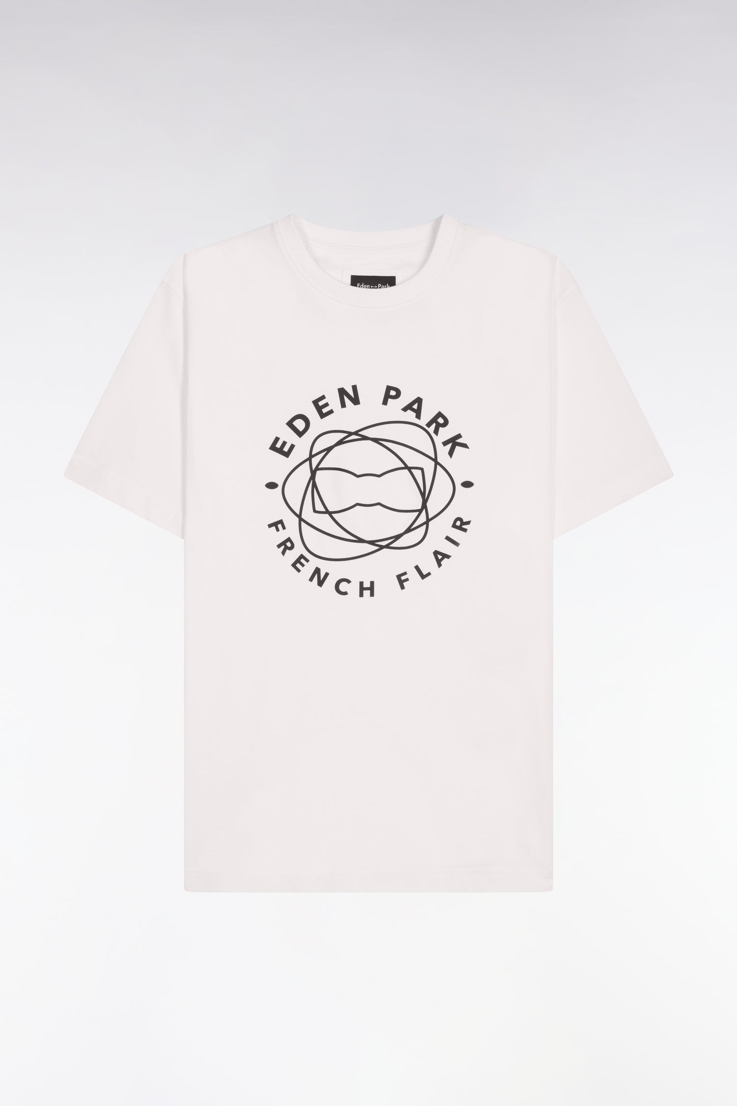 T-shirt à manches courtes en coton écru sérigraphié coupe regular