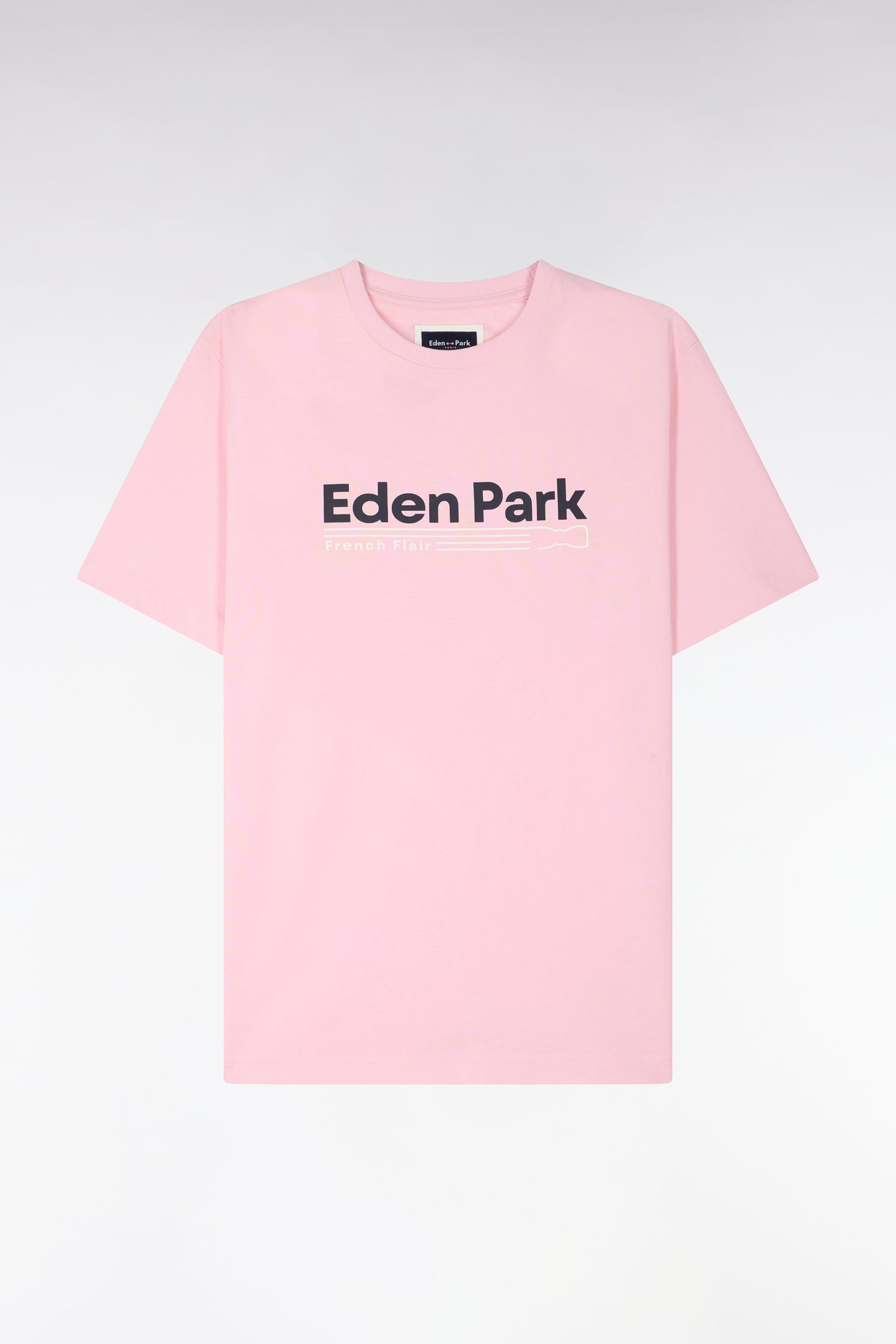 Short-sleeved pink cotton screen-printed T-shirt Eden Park regular fit