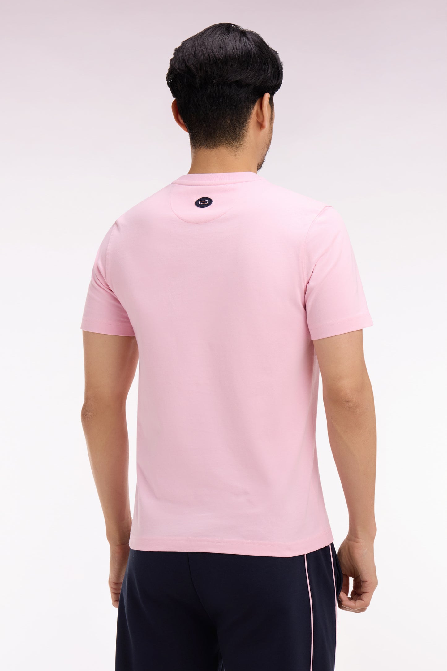 Short-sleeved pink cotton screen-printed T-shirt Eden Park regular fit