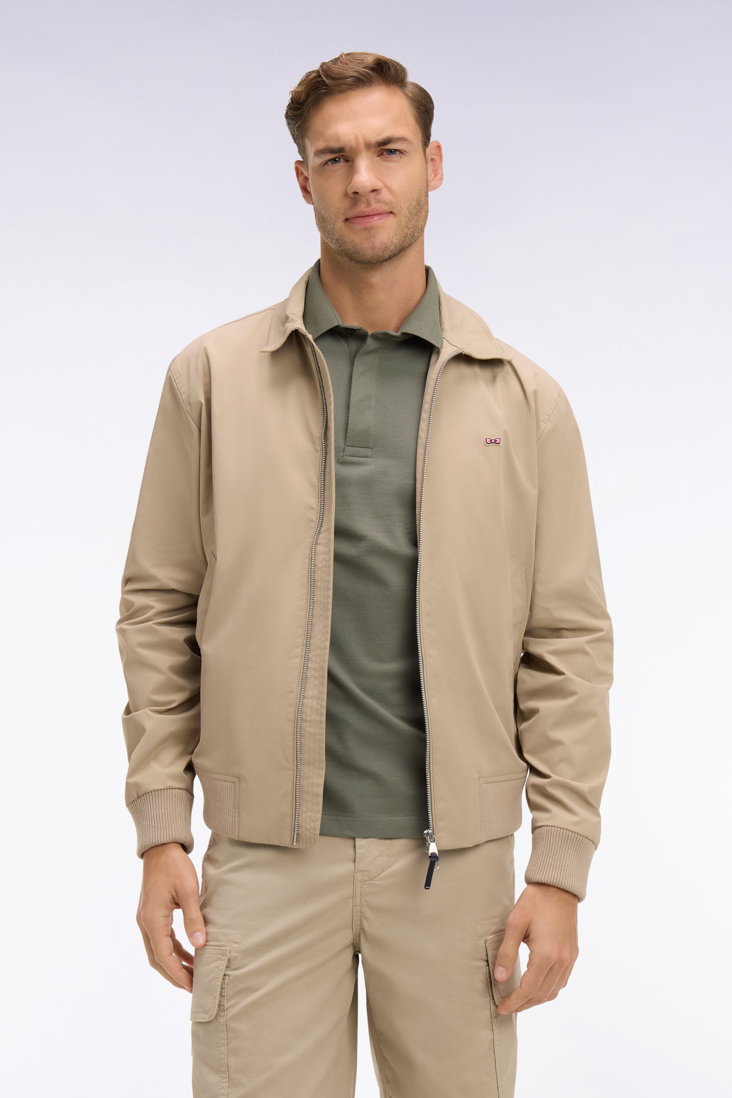 Blouson en nylon beige
