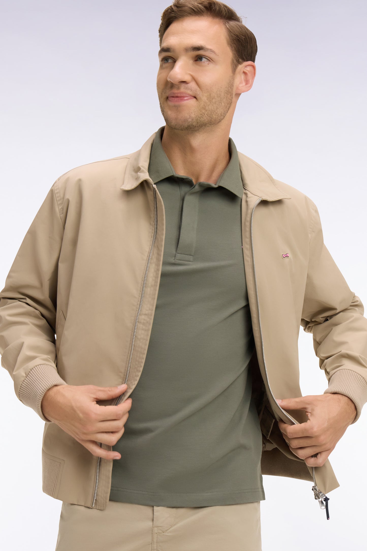 Blouson en nylon beige
