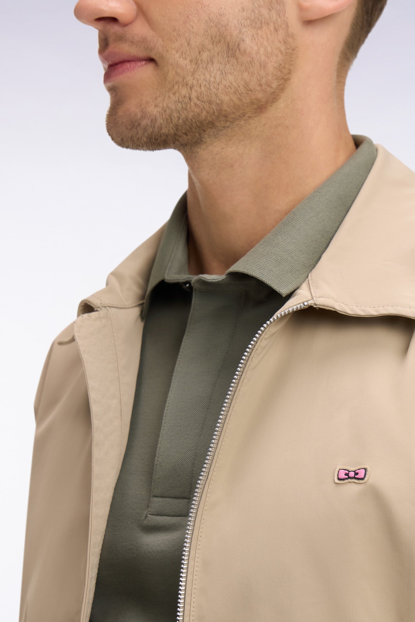 Blouson en nylon beige