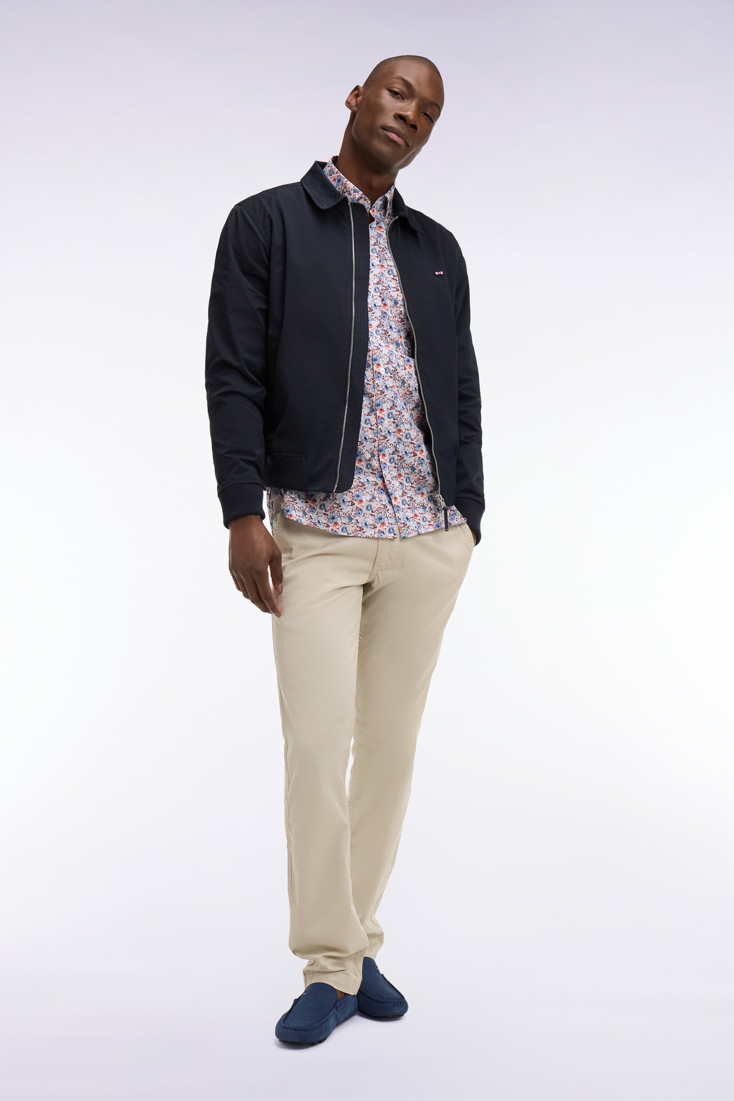 Blouson en nylon marine