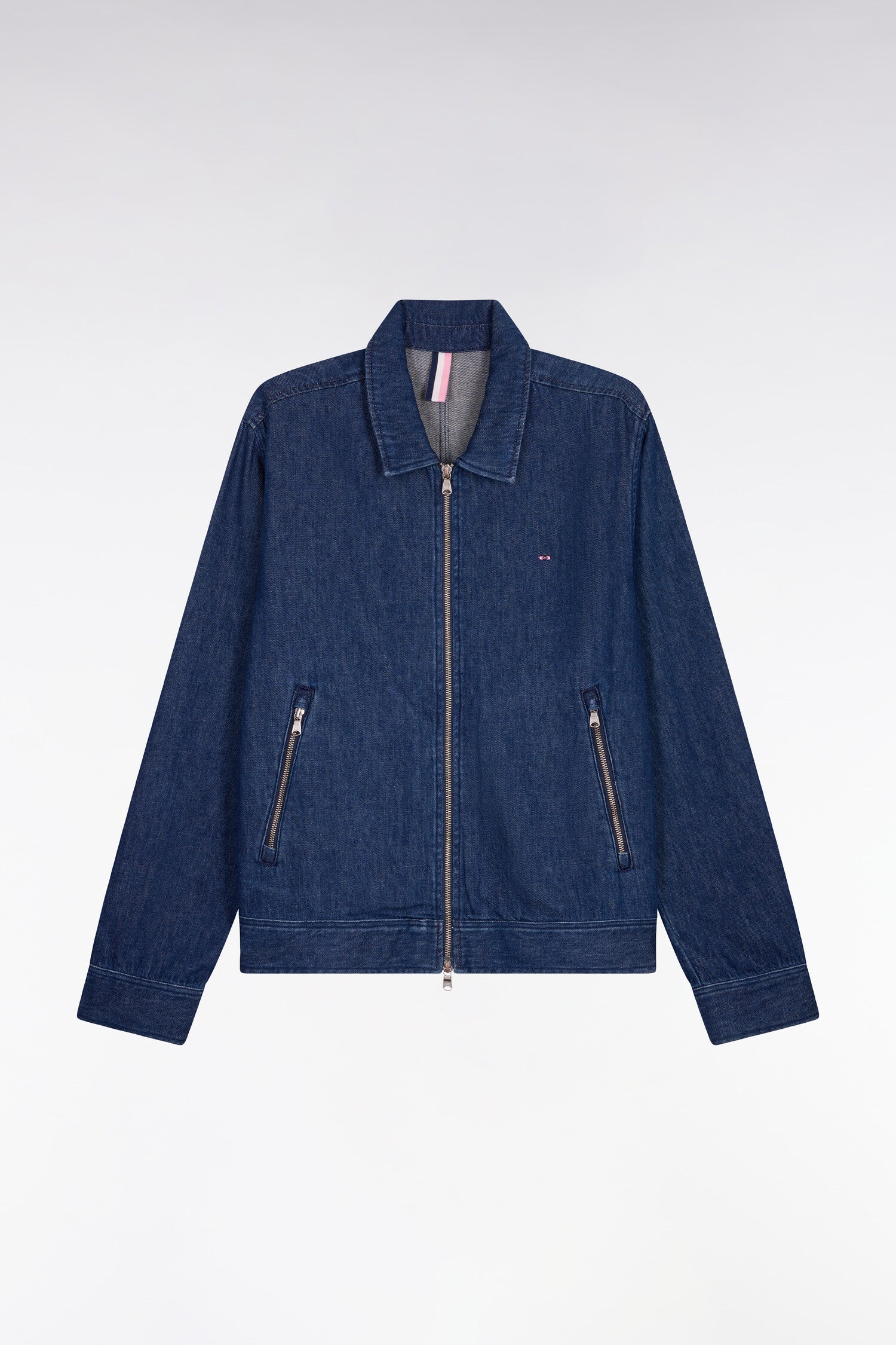 Blouson en coton et lin recyclés marine