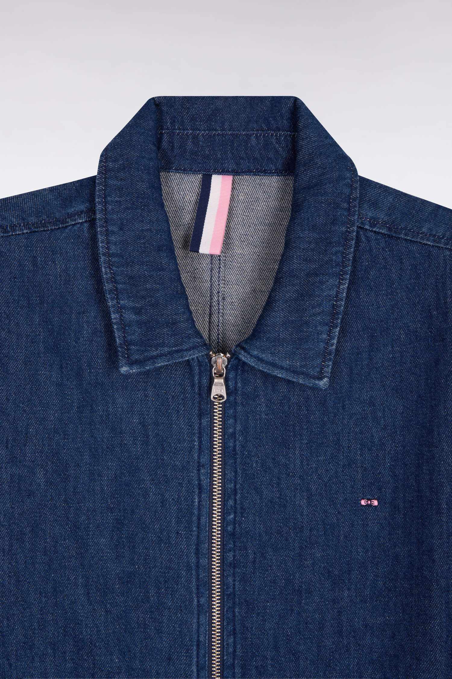 Blouson en coton et lin recyclés marine