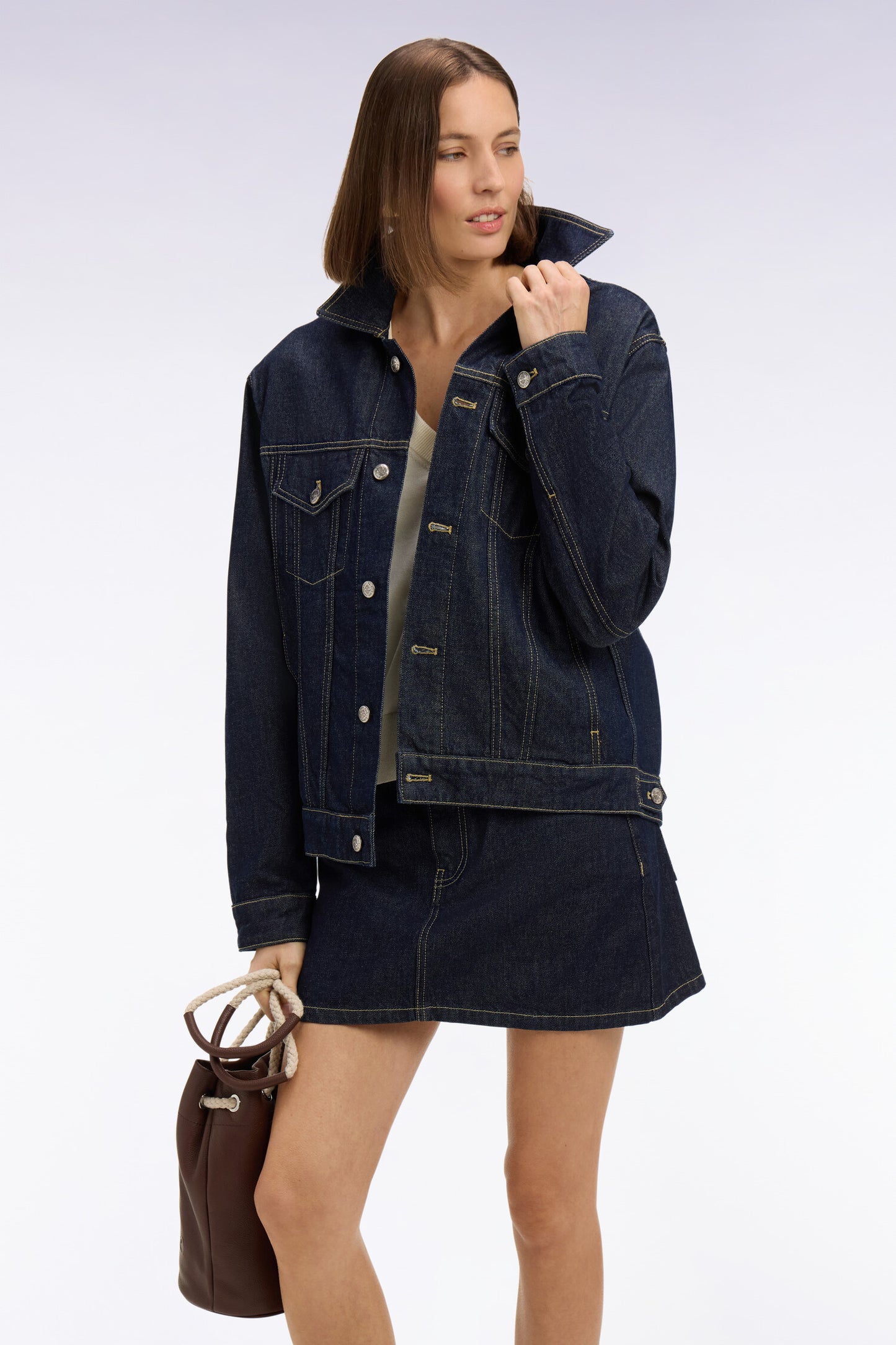 Blouson en denim brut coupe oversized
