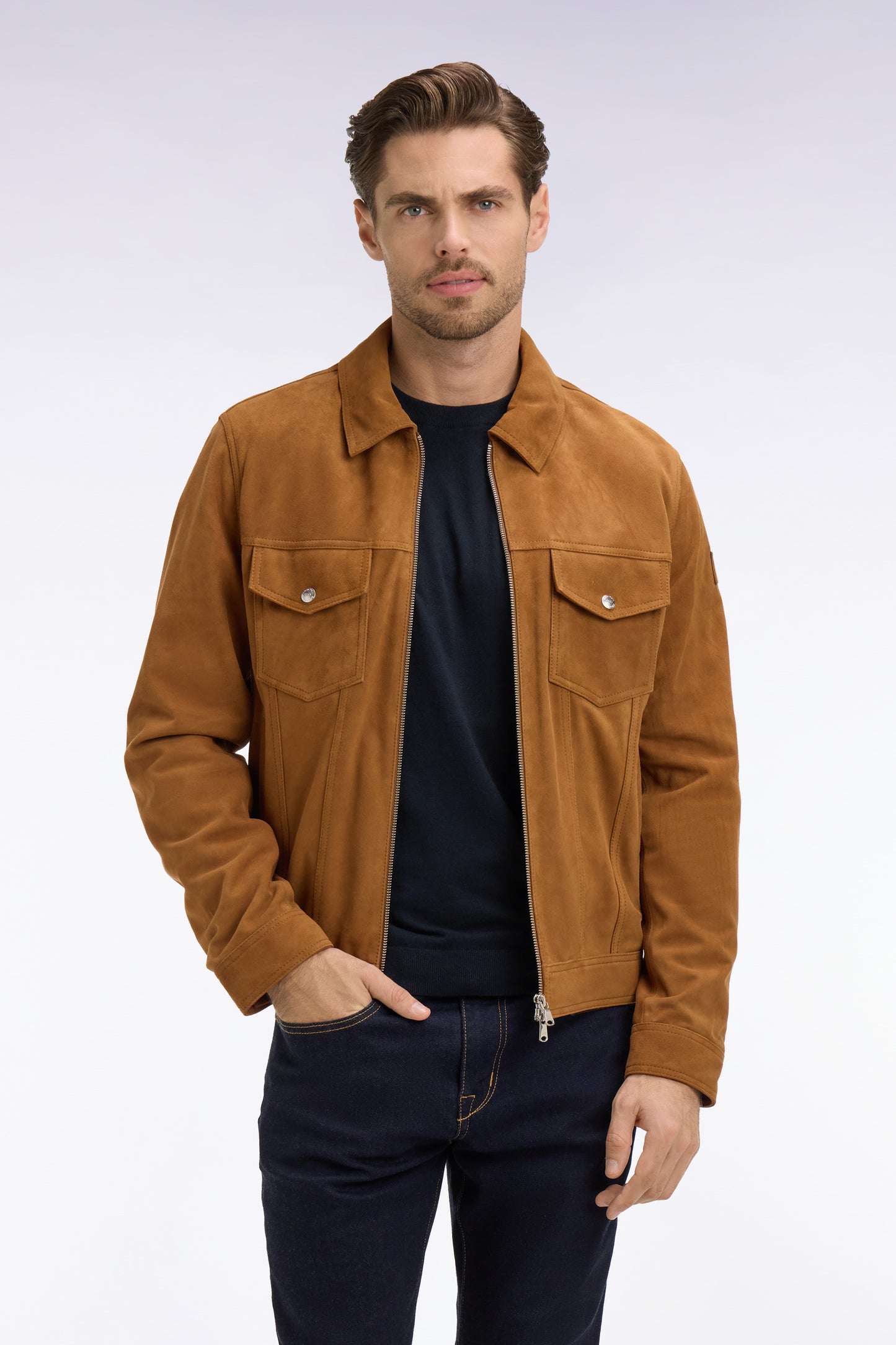 Brown suede velvet jacket