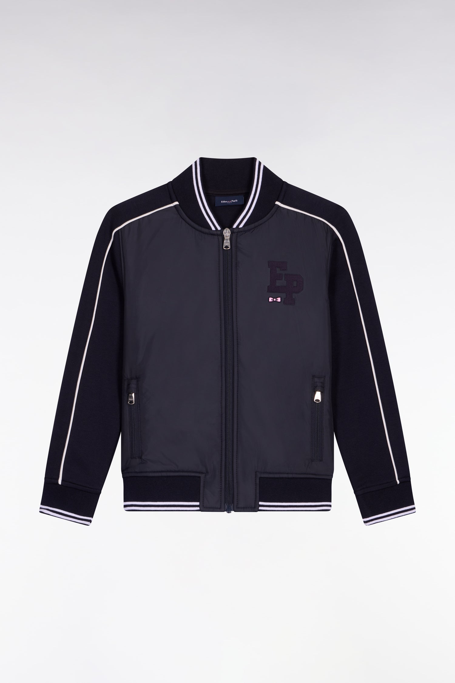 Blouson starter en coton mélangé marine écusson EP