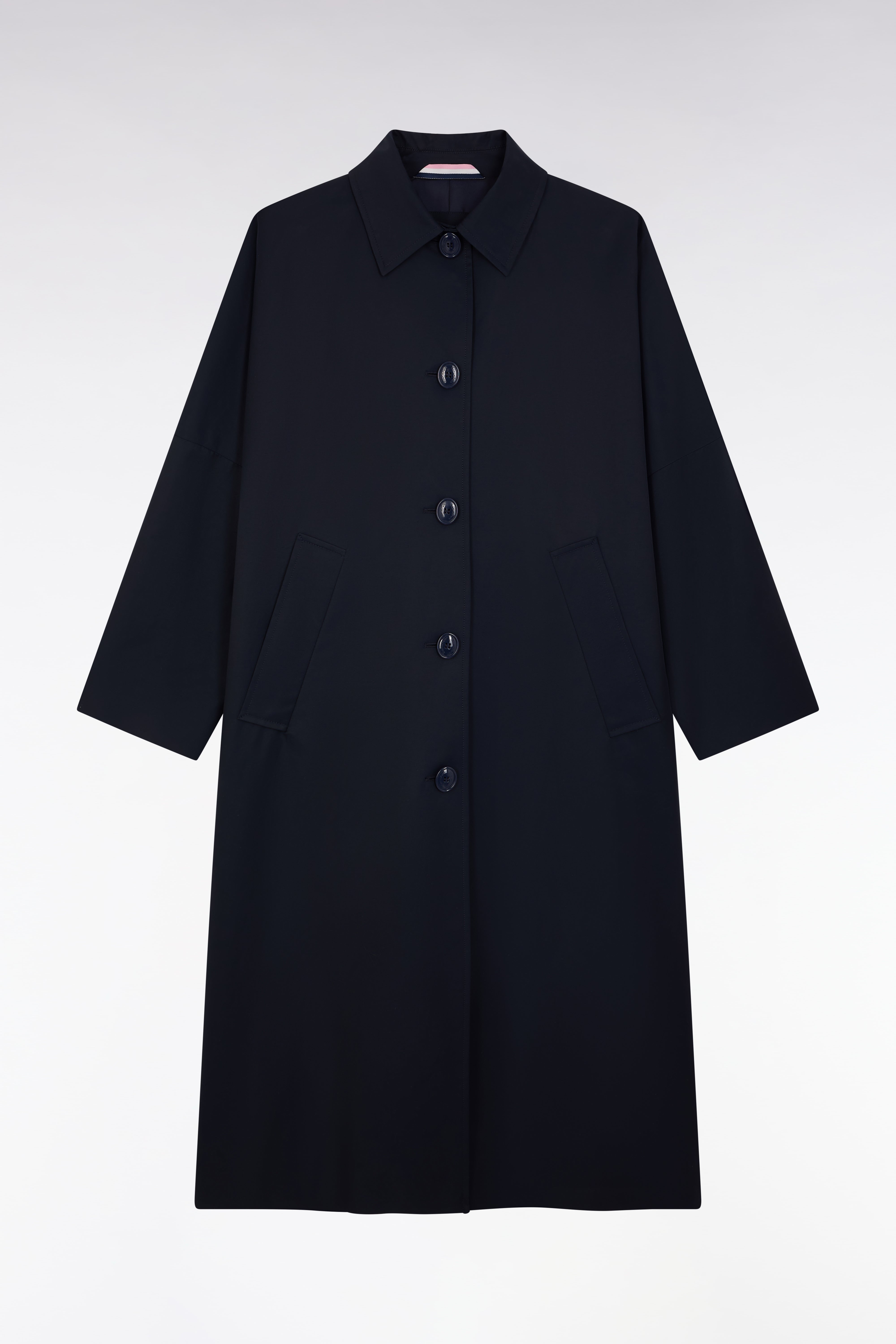 Trench en coton mélangé marine coupe oversized