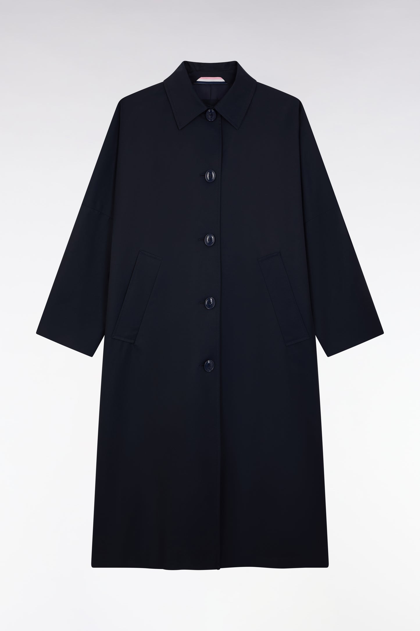 Trench en coton mélangé marine coupe oversized