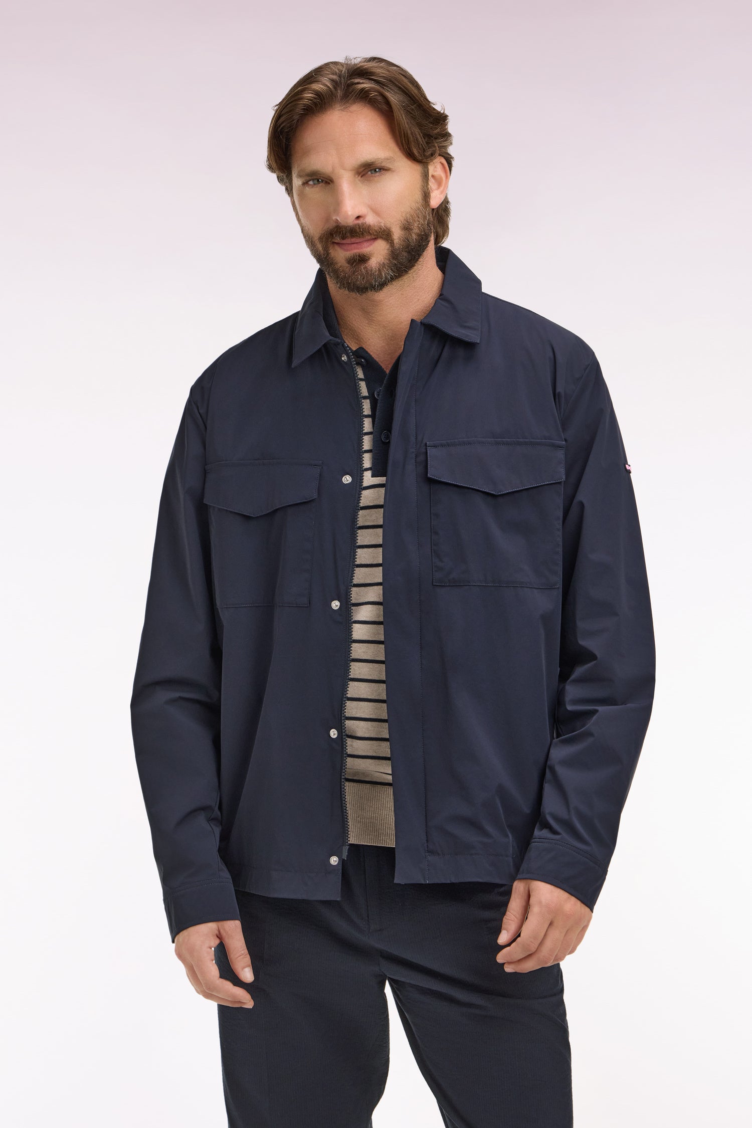 Surchemise en nylon stretch marine