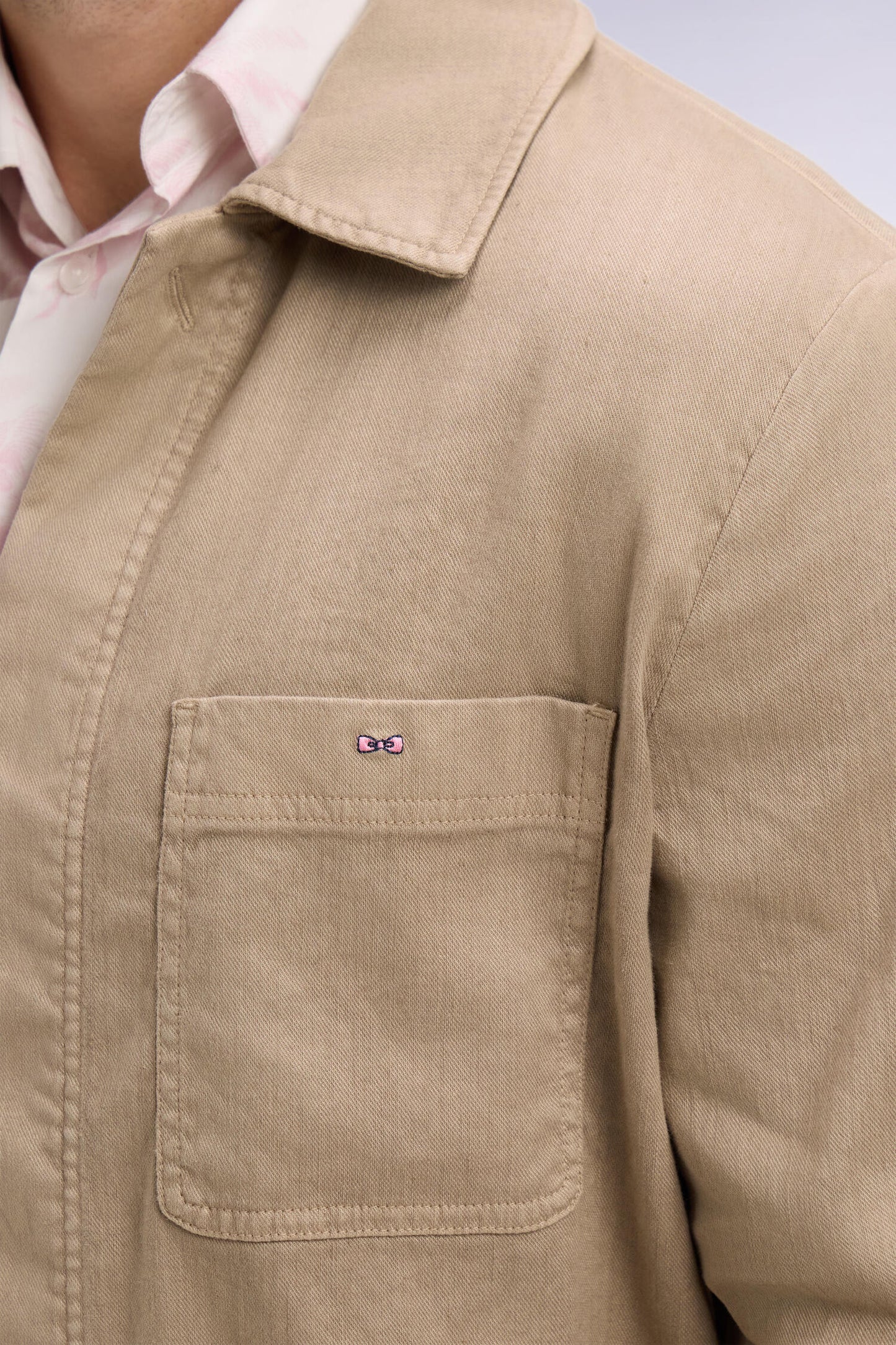 Surchemise en lin et coton beige