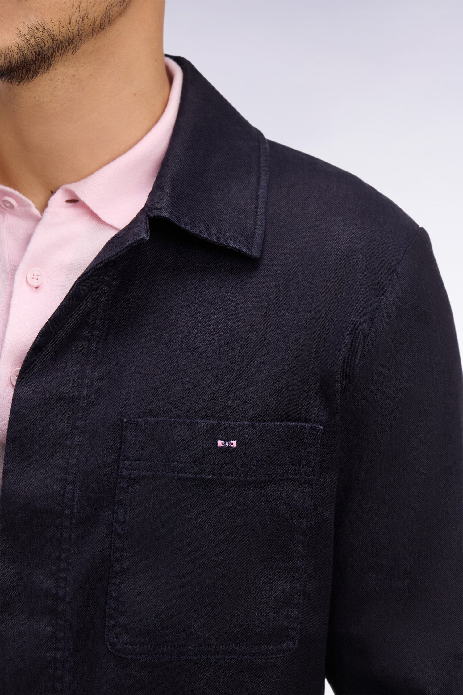 Surchemise en lin et coton marine
